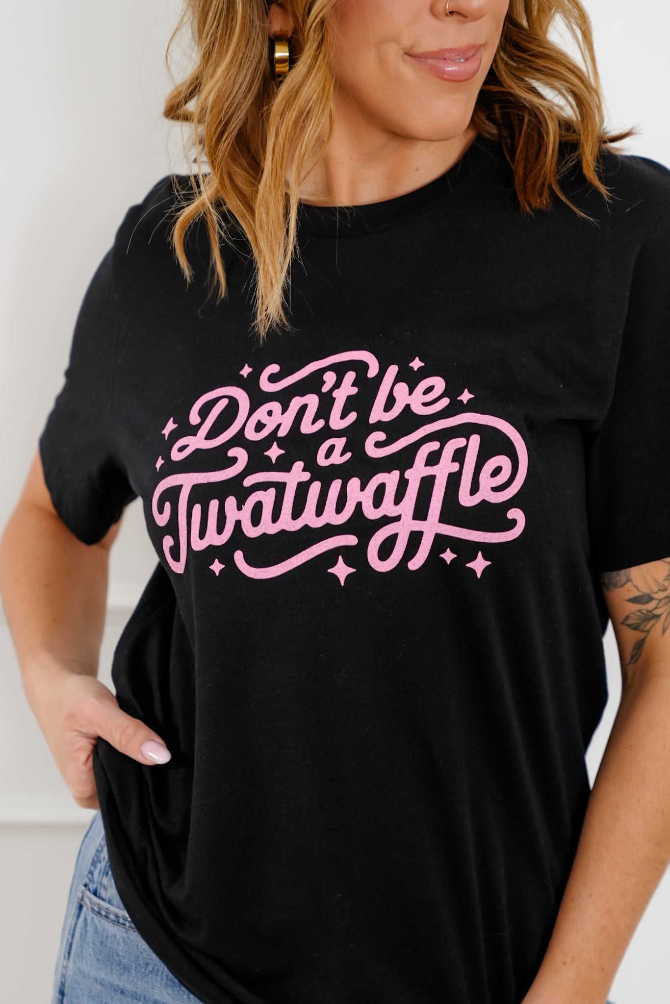 Plus/Reg Short Sleeve "Don't Be A Twatwaffle" Graphic Tee