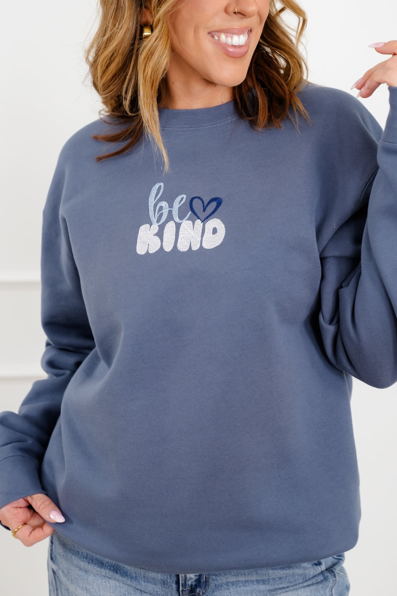 Plus/Reg Long Sleeve "Be Kind" Graphic Sweatshirt