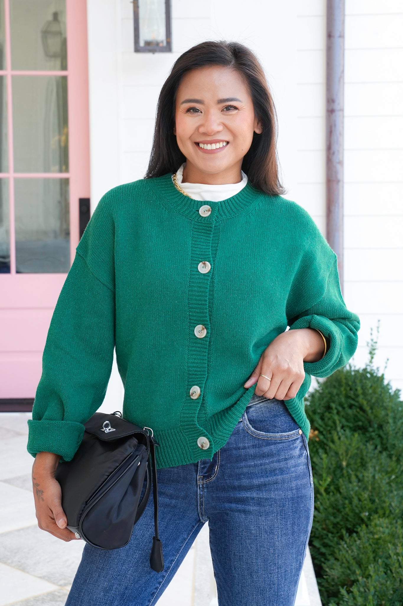 Knit Long Sleeve Button Down Cardigan