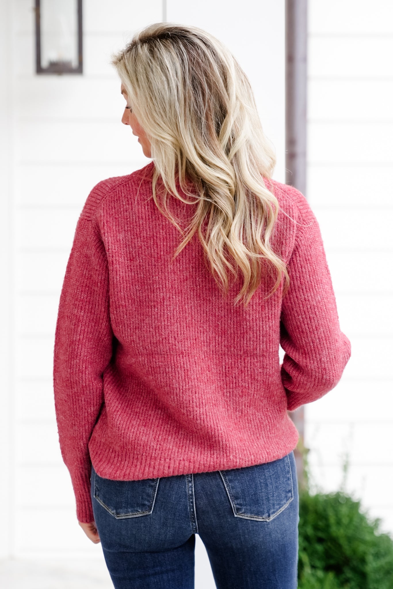 Ribbed Long Sleeve Crew Neck Pullover Sweater