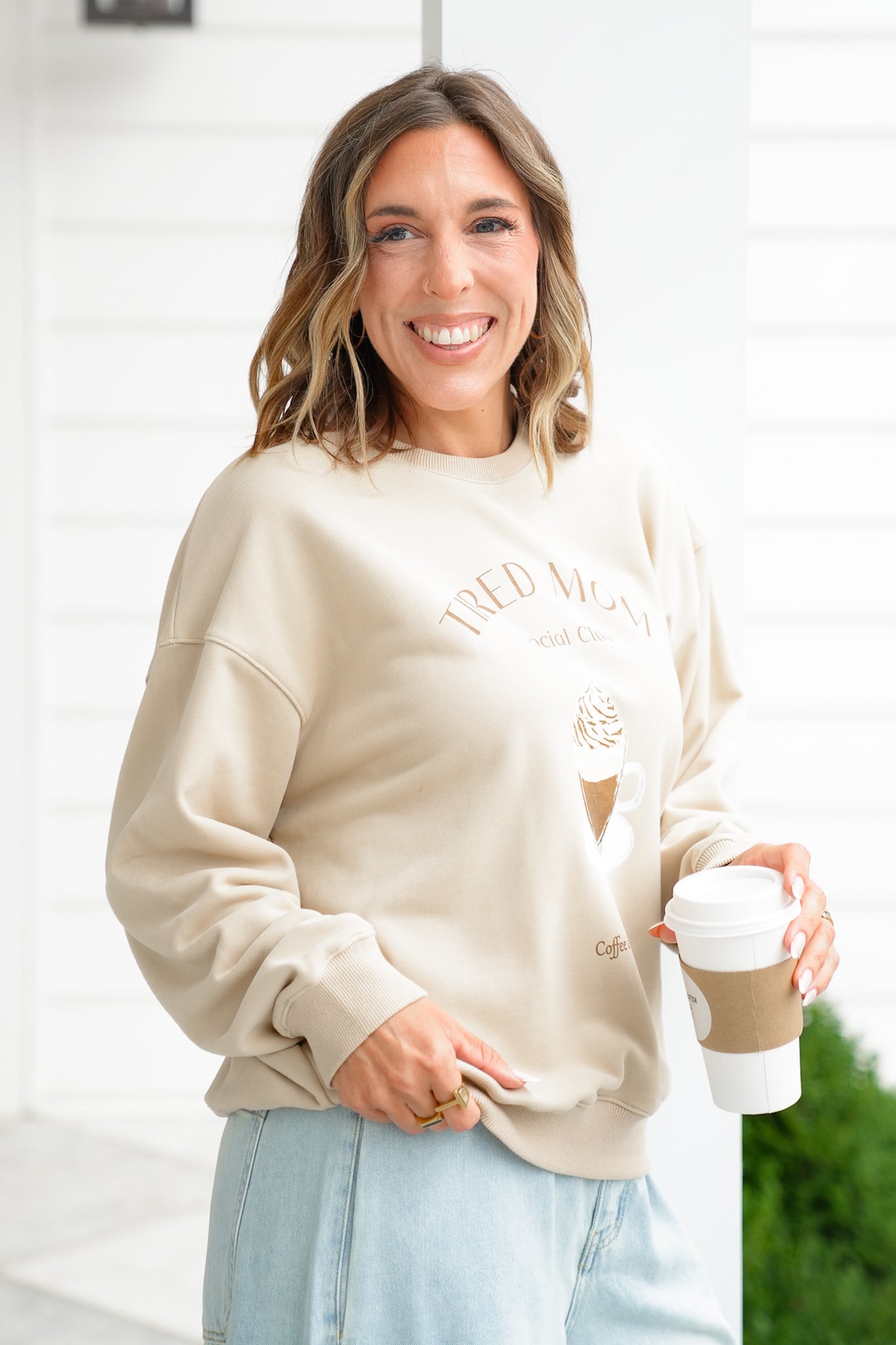 Long Sleeve "Tried Mom" Graphic Pullover Sweatshirt