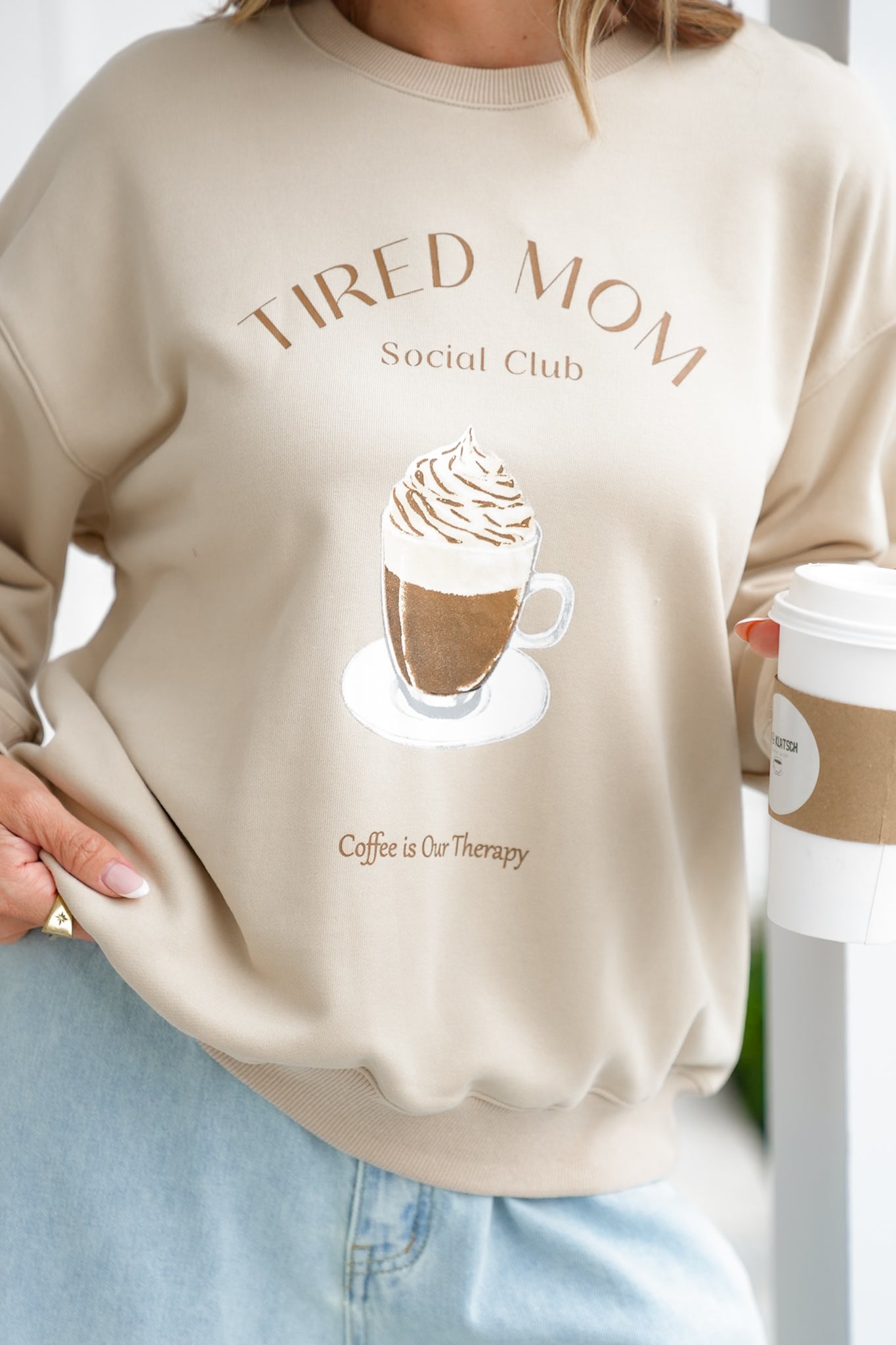 Long Sleeve "Tried Mom" Graphic Pullover Sweatshirt