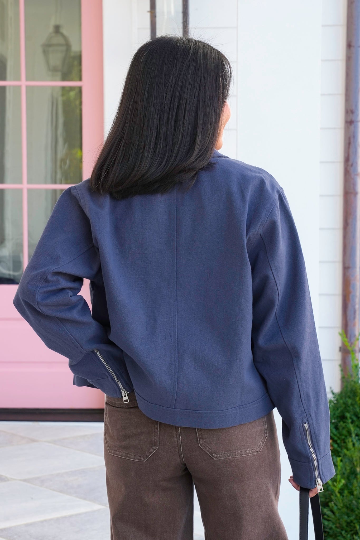 Long Sleeve Cropped Zip Up Jacket