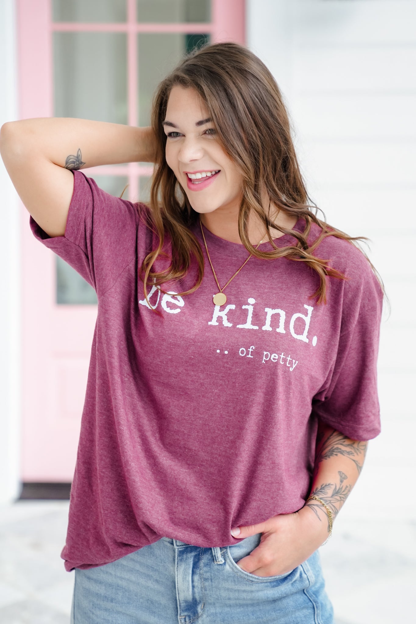 Plus/Reg Short Sleeve "Be Kind Of Petty" Graphic Tee