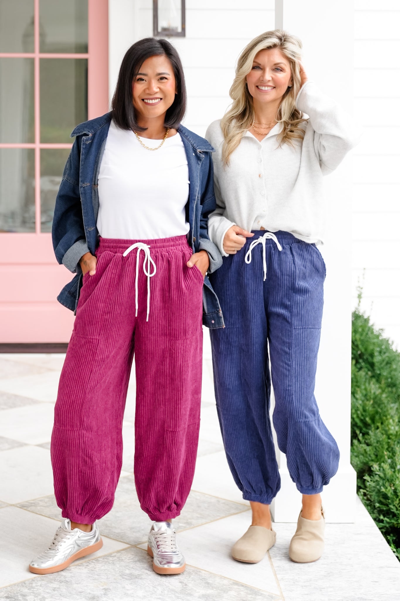Corduroy Jogger Pants with Side Pockets