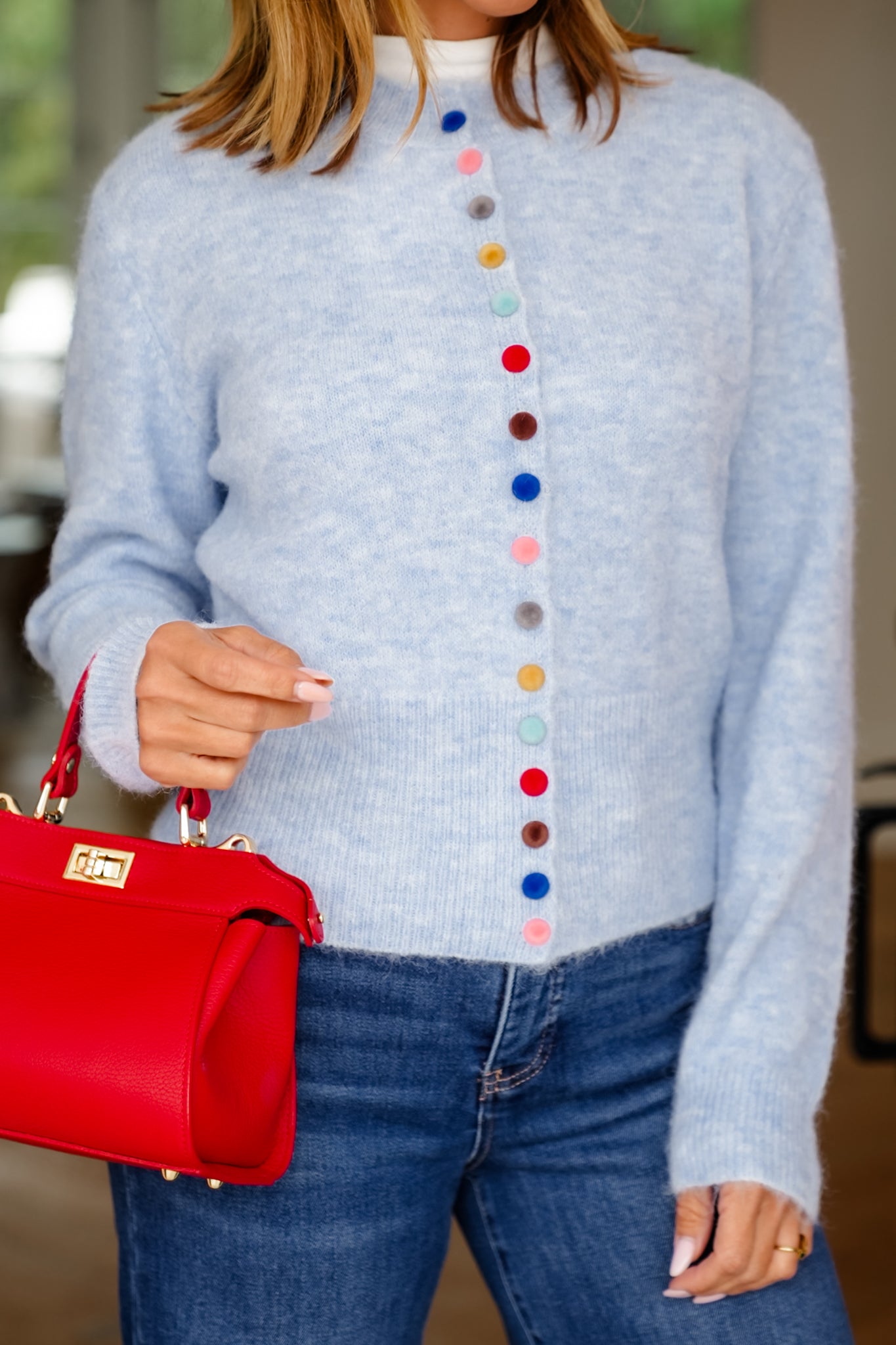 Knit Long Sleeve Button Down Cardigan Sweater Top