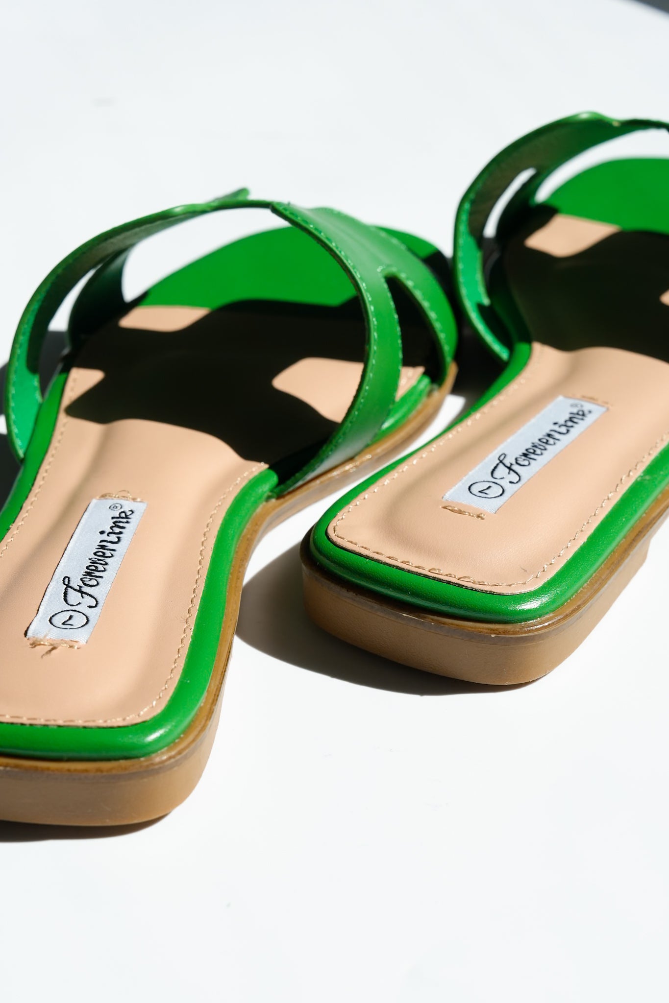 Vegan Leather H Strap Flat Slide Sandals