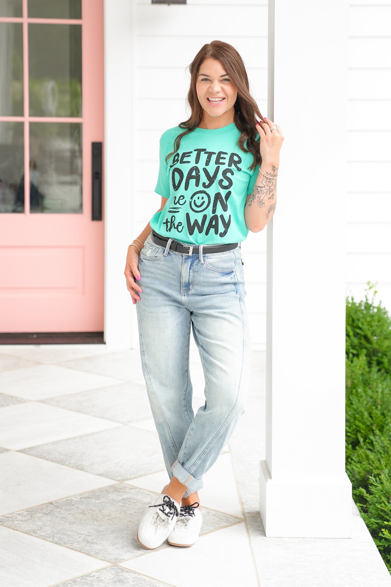 Plus/Reg Short Sleeve "Better Days Are On The Way" Graphic Tee