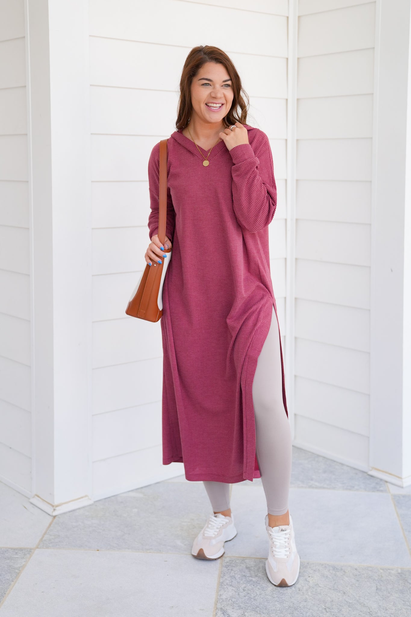 Door Buster! Plus/Reg Thermal Long Sleeve Hoodie Cardigan with Side Slits