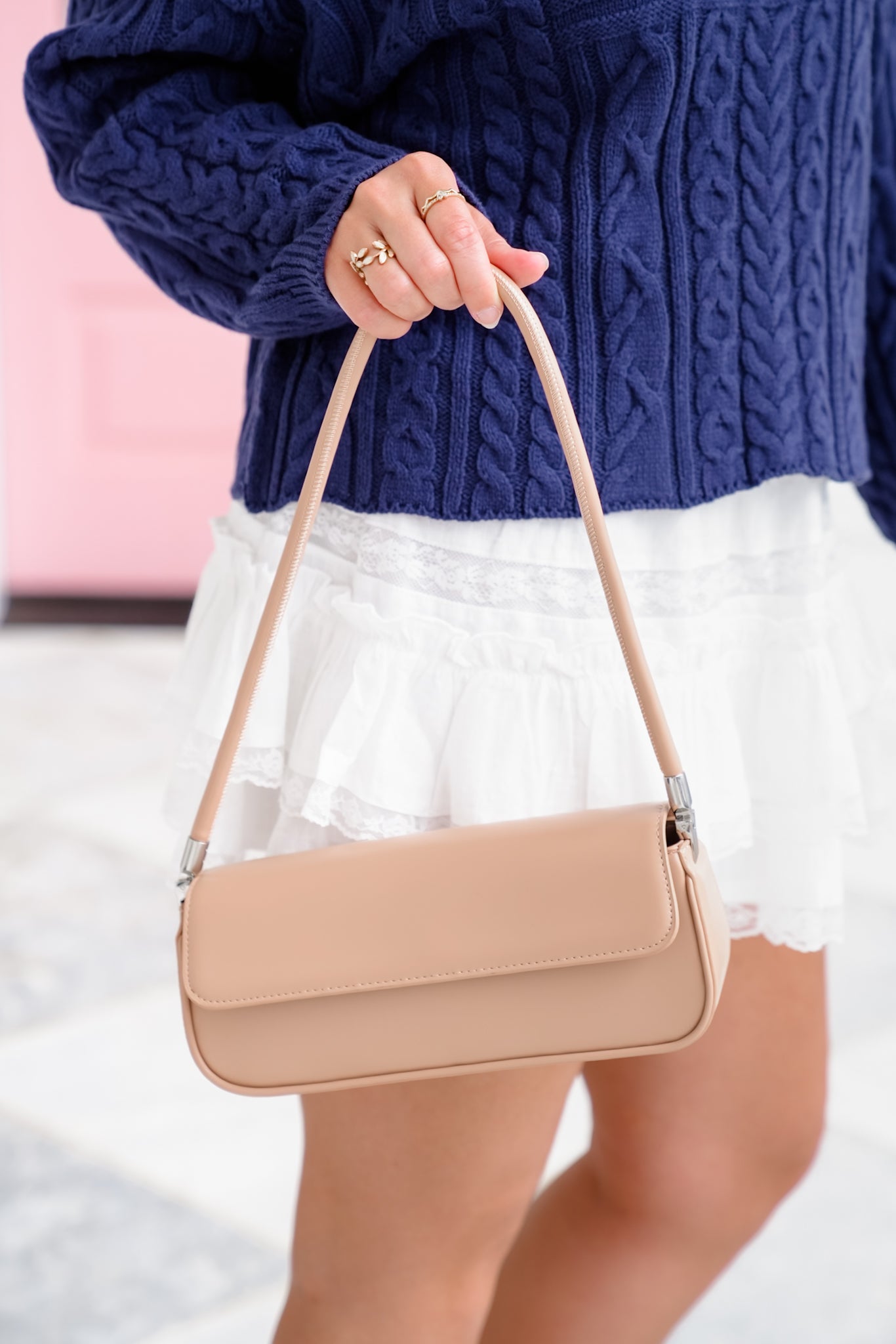 Bailey Vegan Leather Structured Shoulder Bag