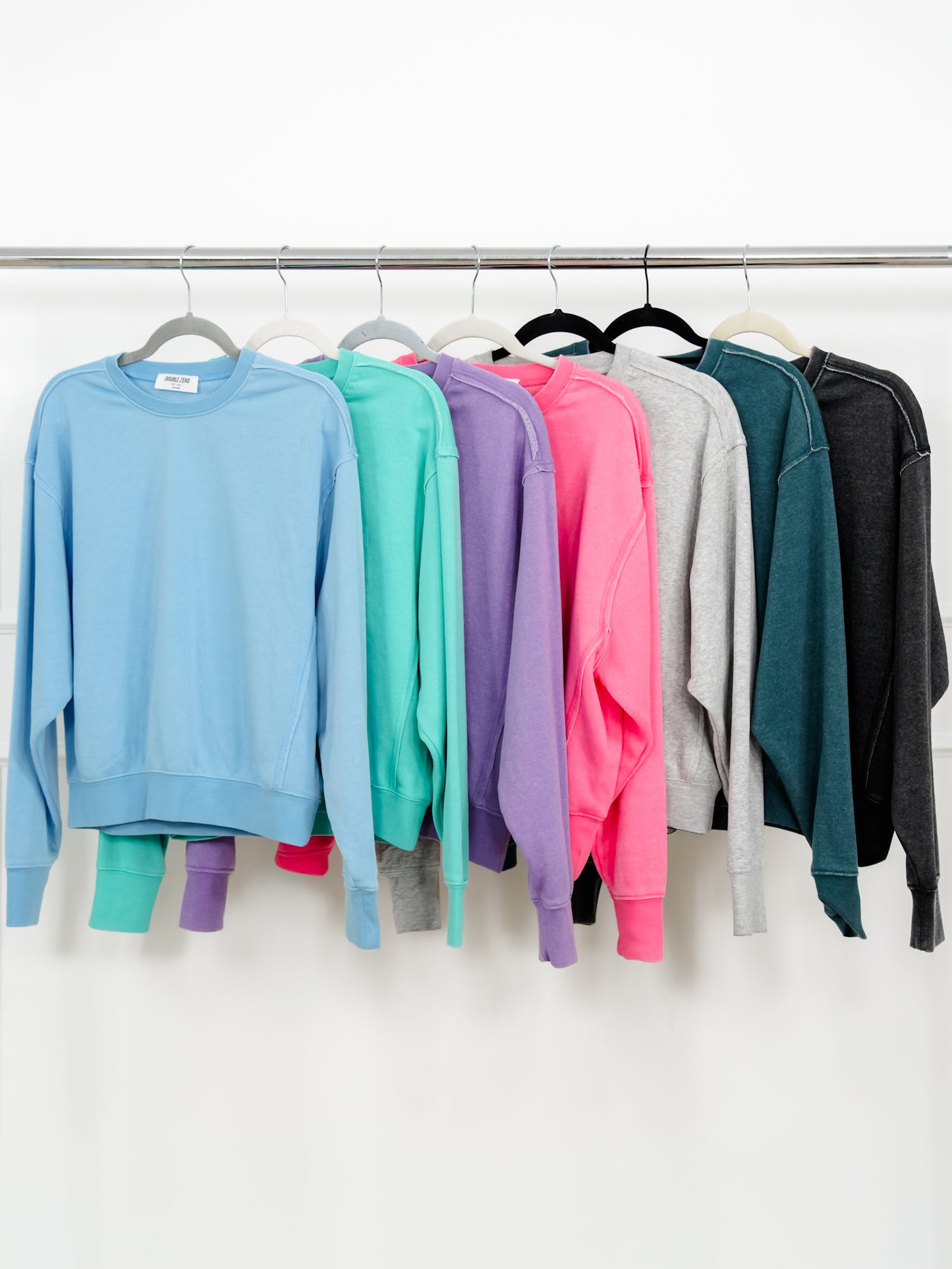 Door Buster! Solid Long Sleeve Crew Neck Sweatshirt