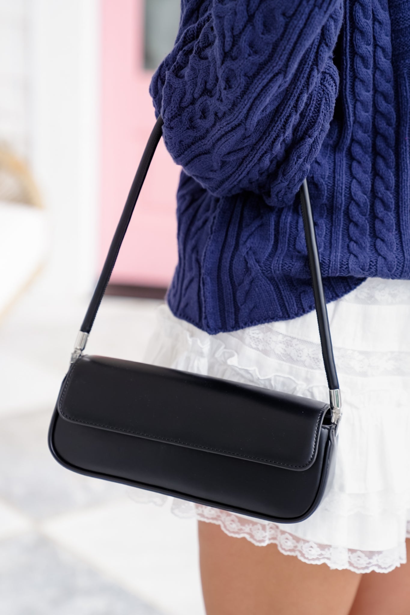 Bailey Vegan Leather Structured Shoulder Bag