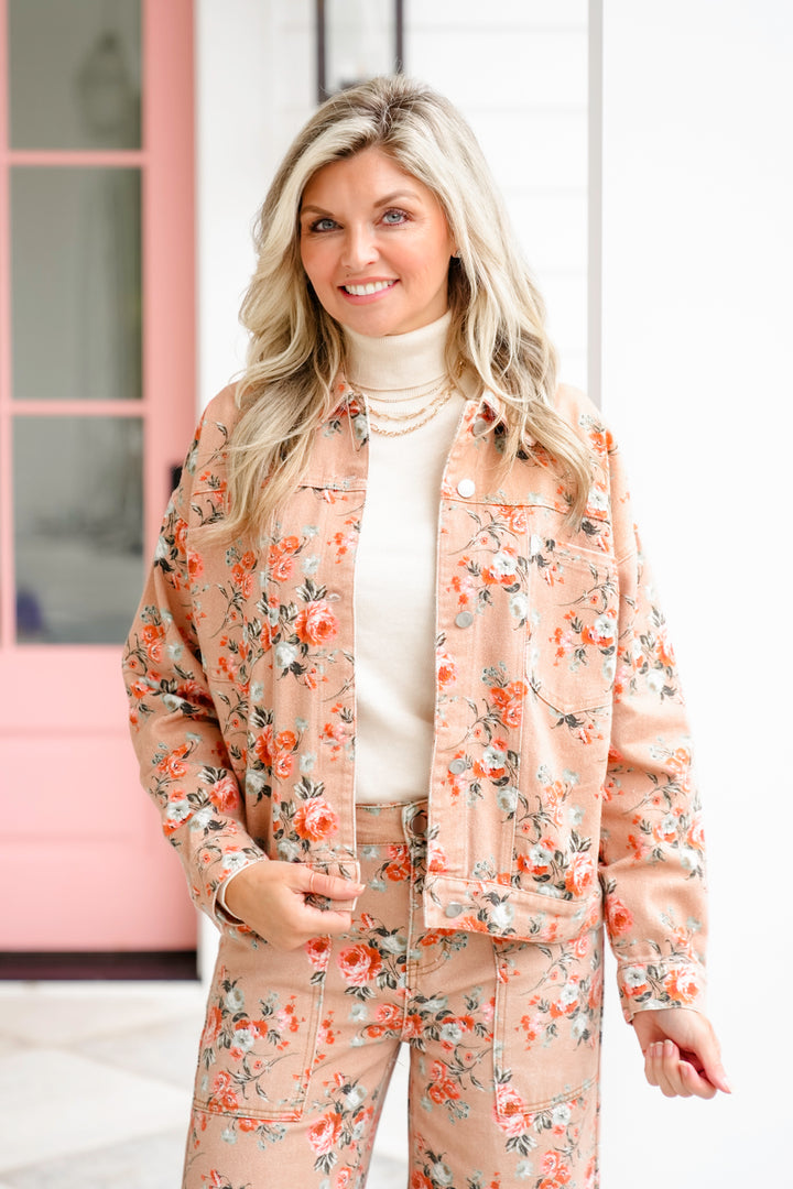 Floral Print Long Sleeve Jacket