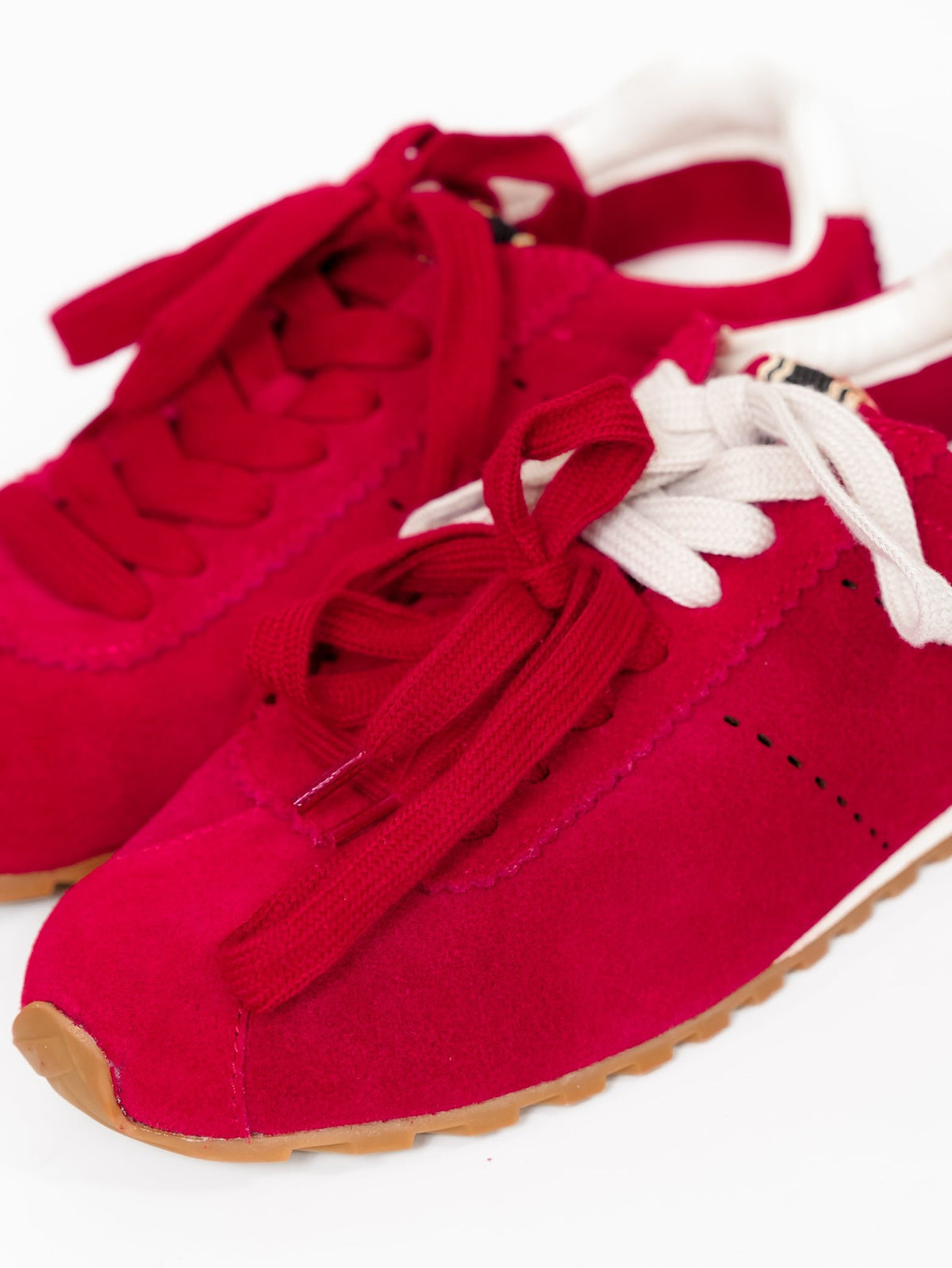 Shu Shop Vegan Suede Lace Up Sneaker - Freckled Poppy