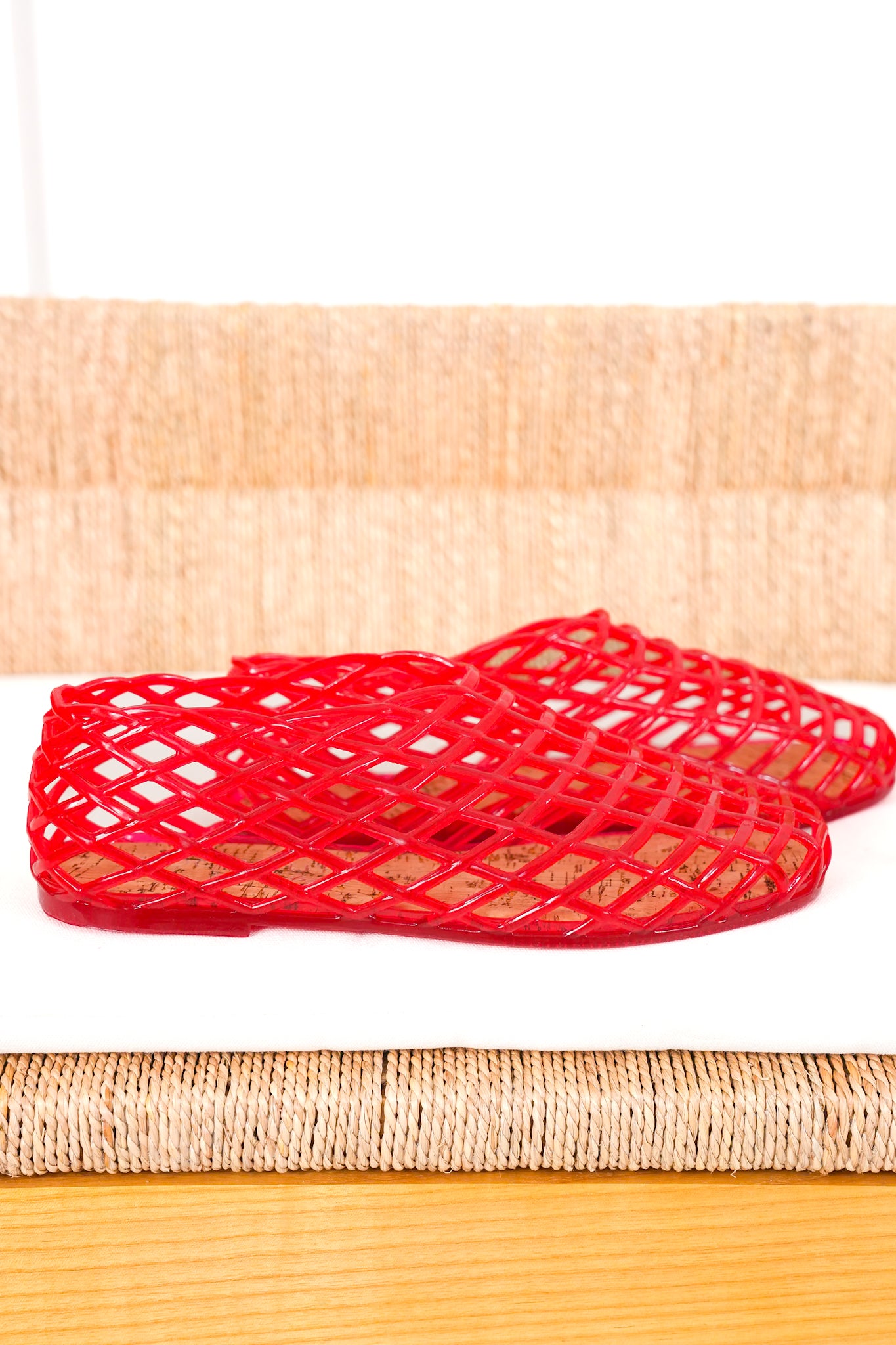 Lattice Inspired Jelly Ballet Flats
