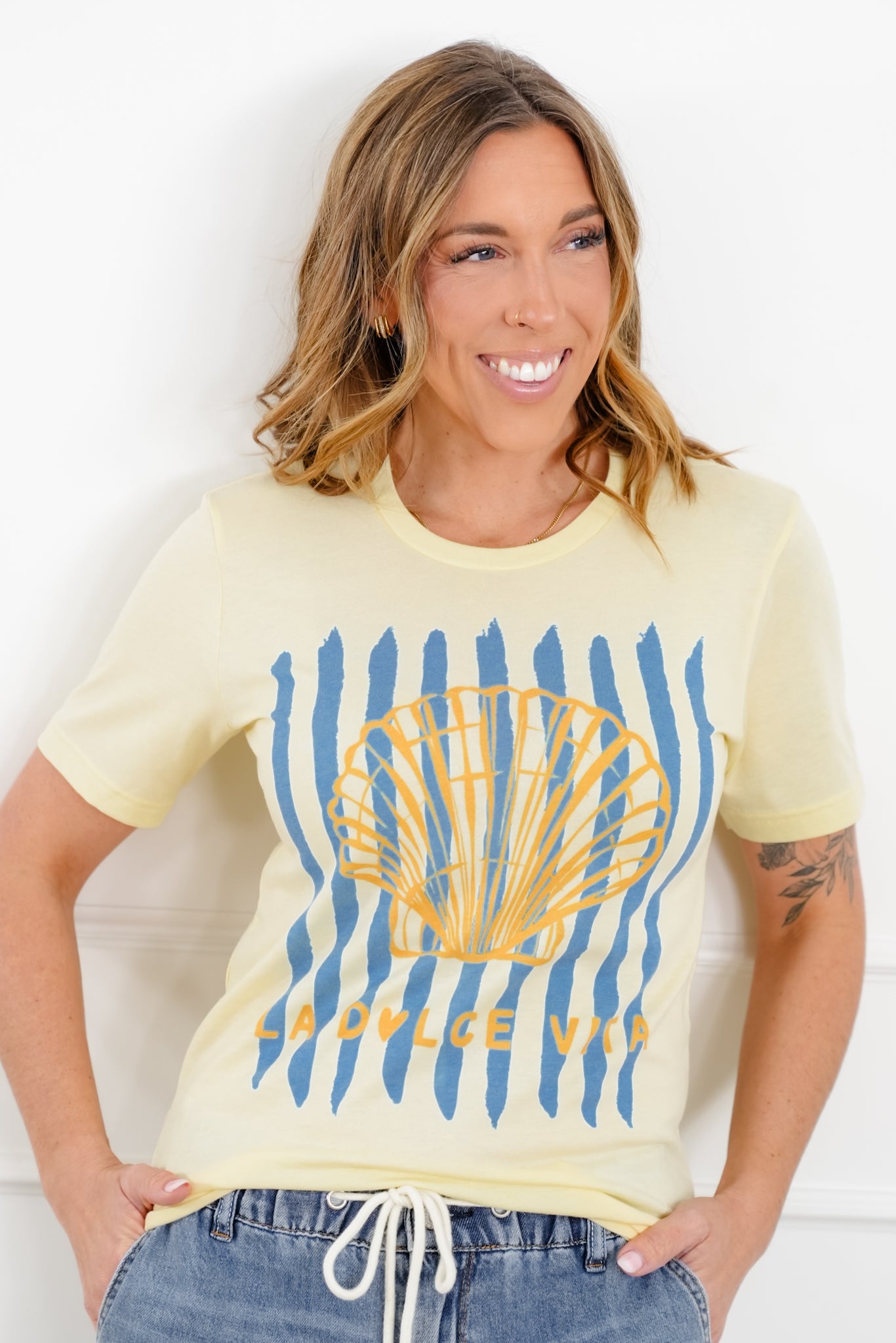 Plus/Reg Short Sleeve "La Dolce Vita" Graphic Tee