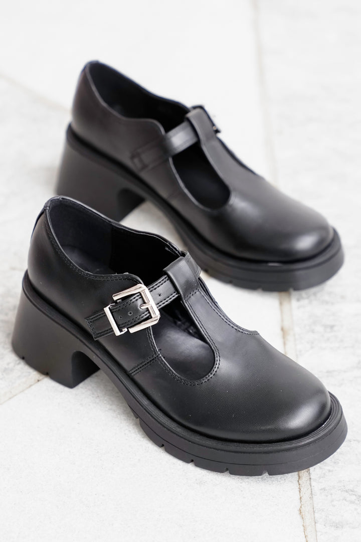 MIA Platform Block Heel Mary Janes with Adjustable Strap