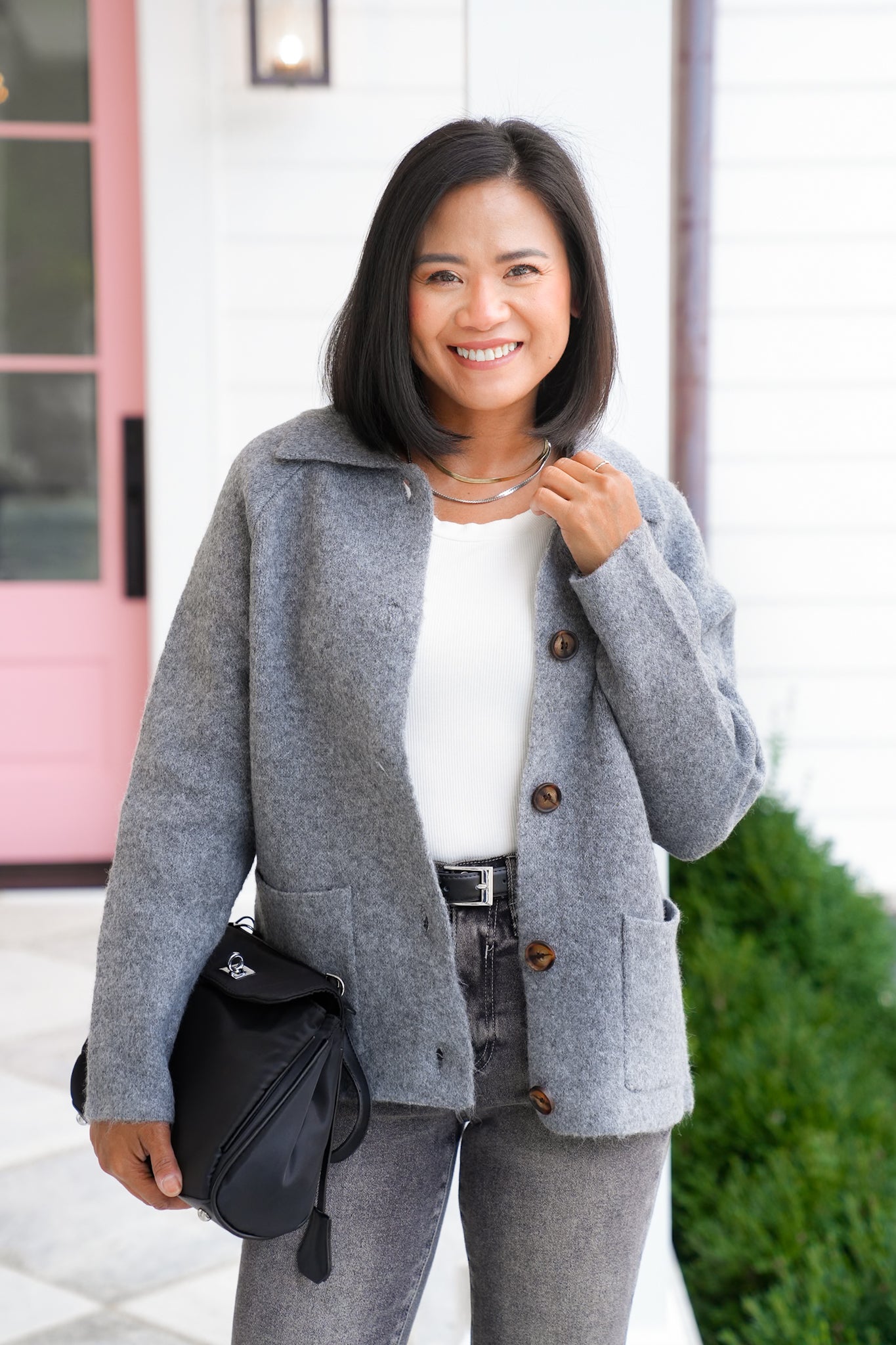 Long Sleeve Button Down Sweater Jacket