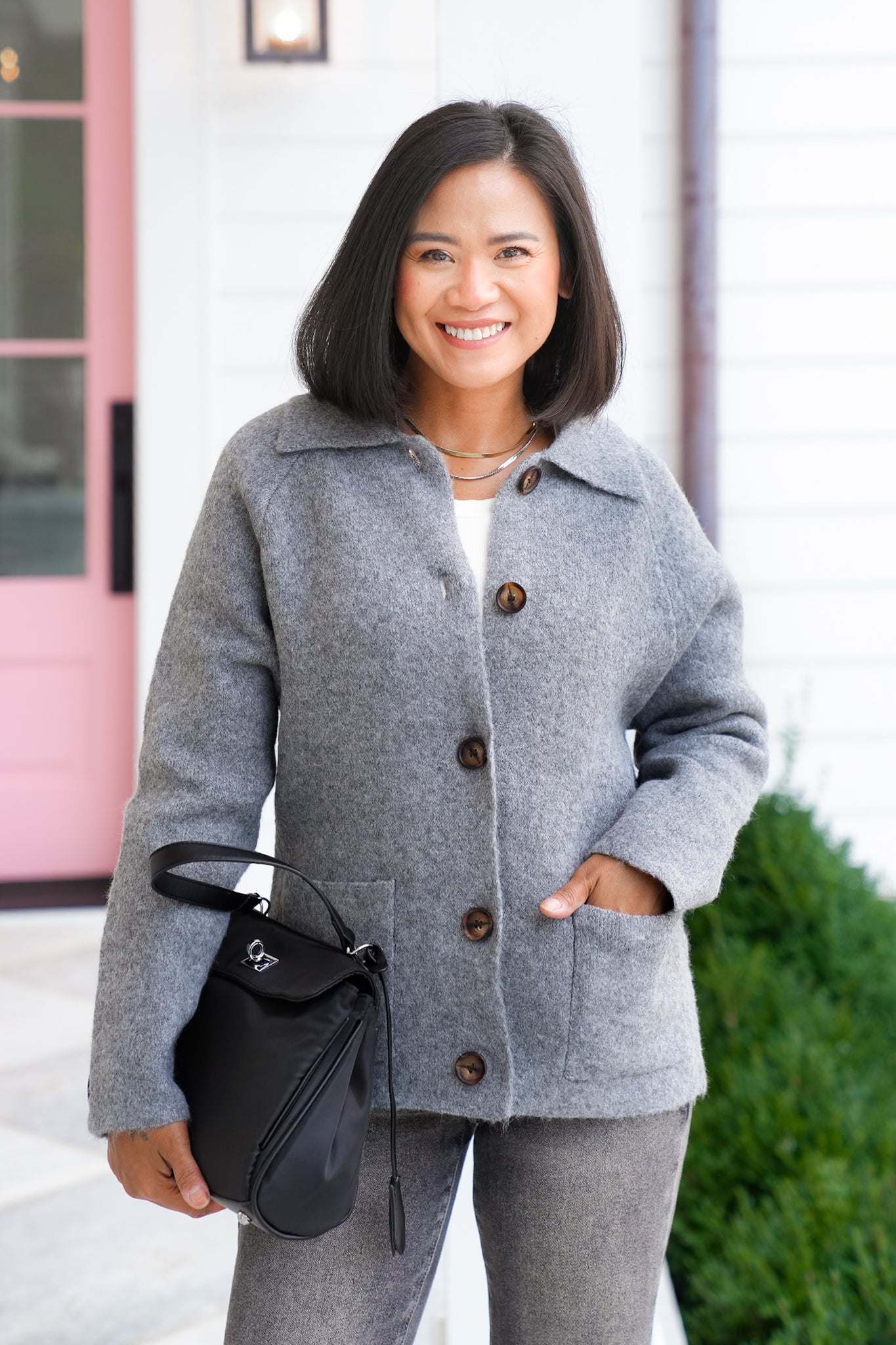 Long Sleeve Button Down Sweater Jacket