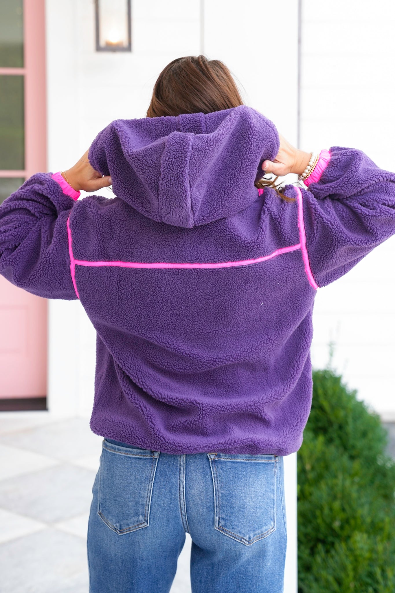 Sherpa Long Sleeve Buttoned Hoodie