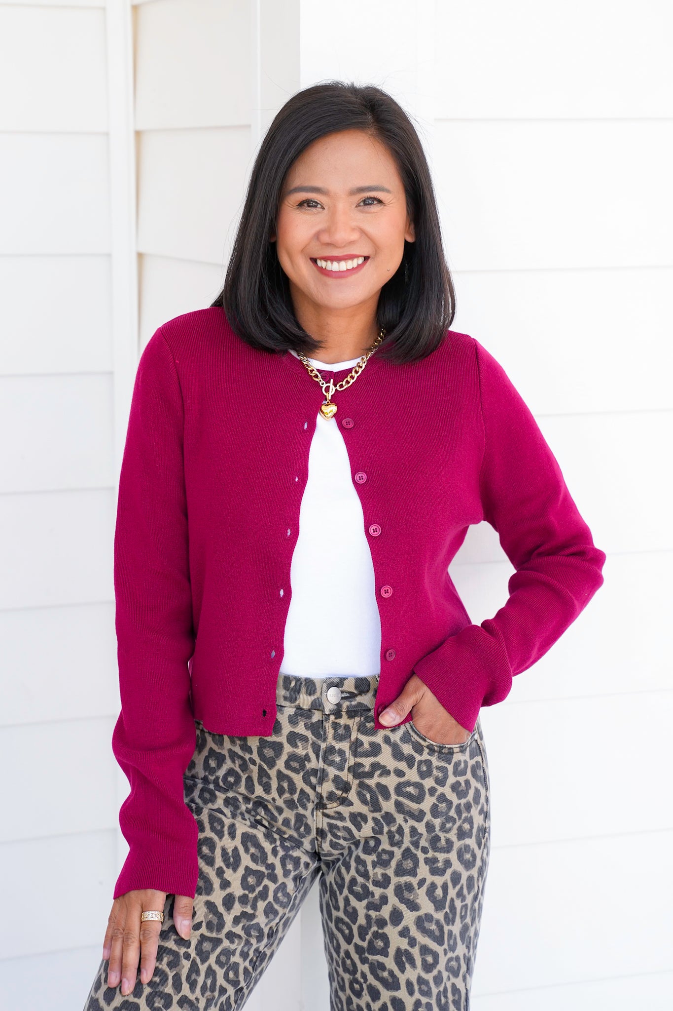 Door Buster! Zenana Button Up Crewneck Long Sleeve Cardigan