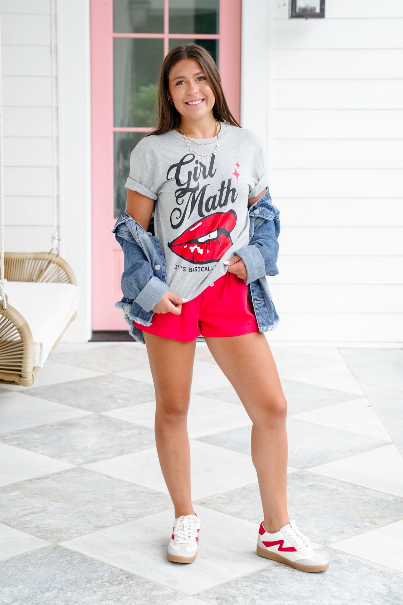 Plus/Reg Short Sleeve "Girl Math It's Basically Free" Graphic Tee
