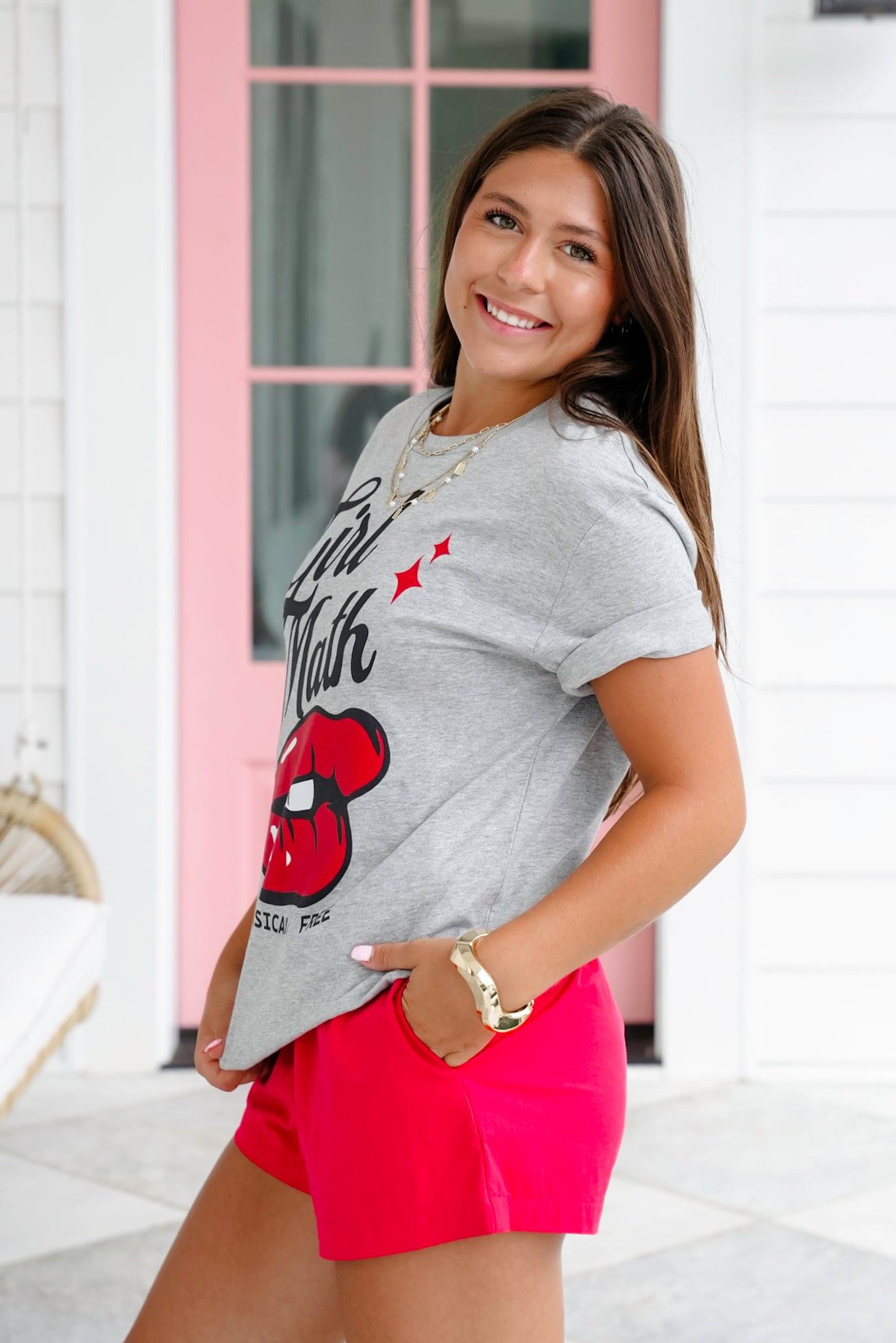 Plus/Reg Short Sleeve "Girl Math It's Basically Free" Graphic Tee