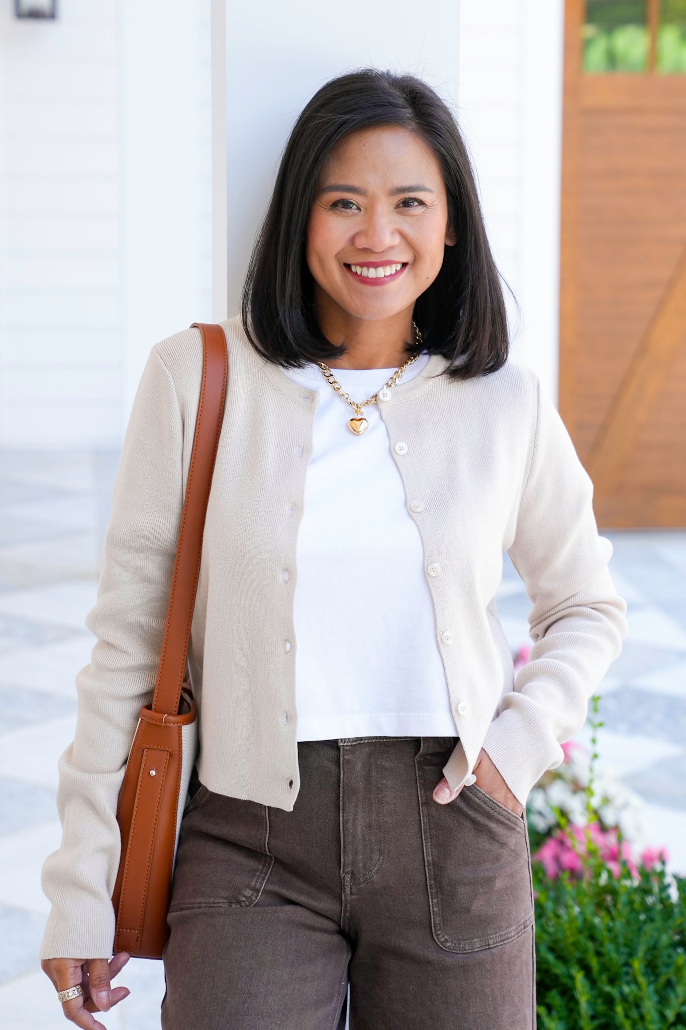 Door Buster! Zenana Button Up Crewneck Long Sleeve Cardigan