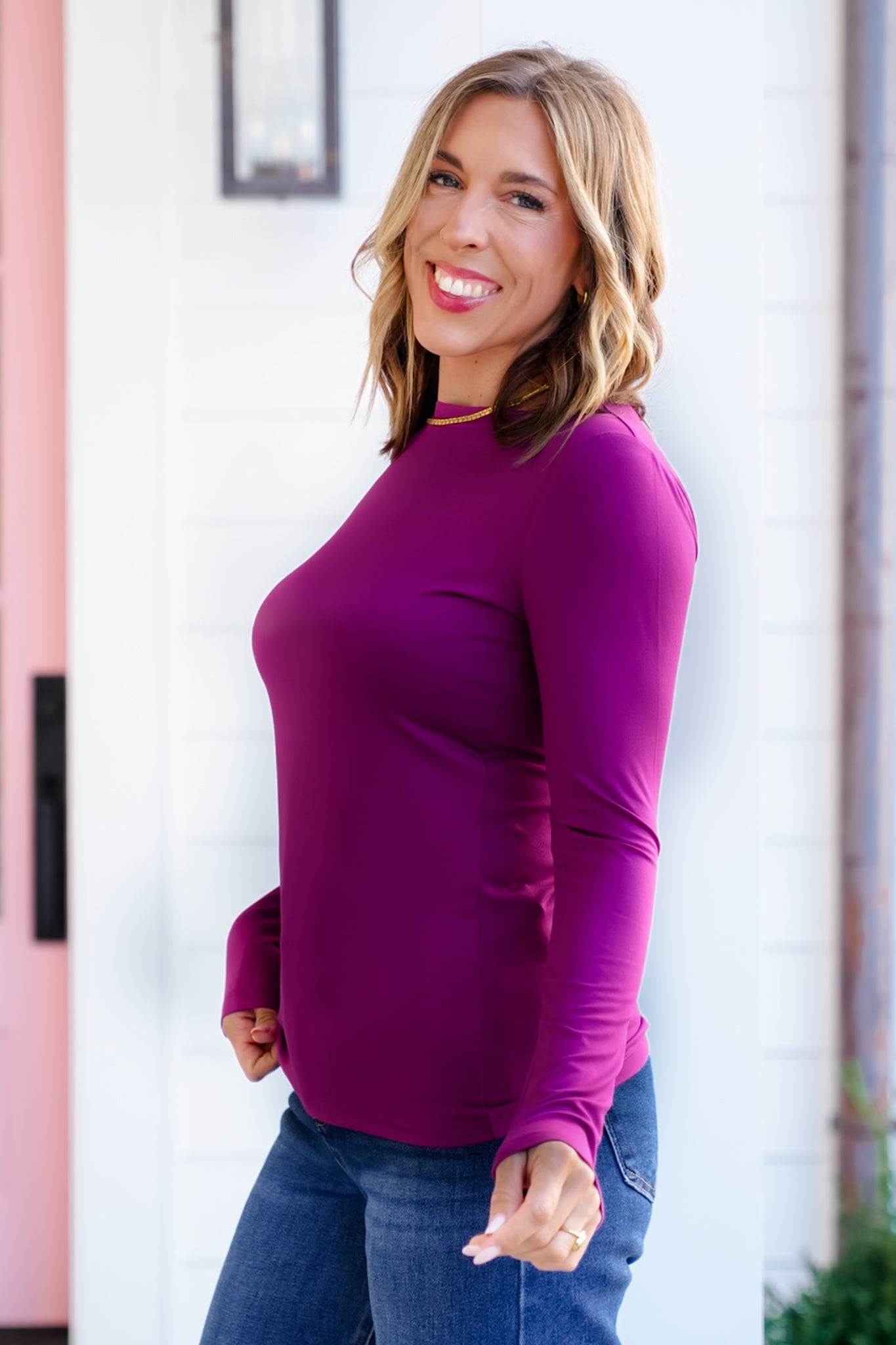 Door Buster! Zenana Brushed Microfiber Long Sleeve Round Neck Tee