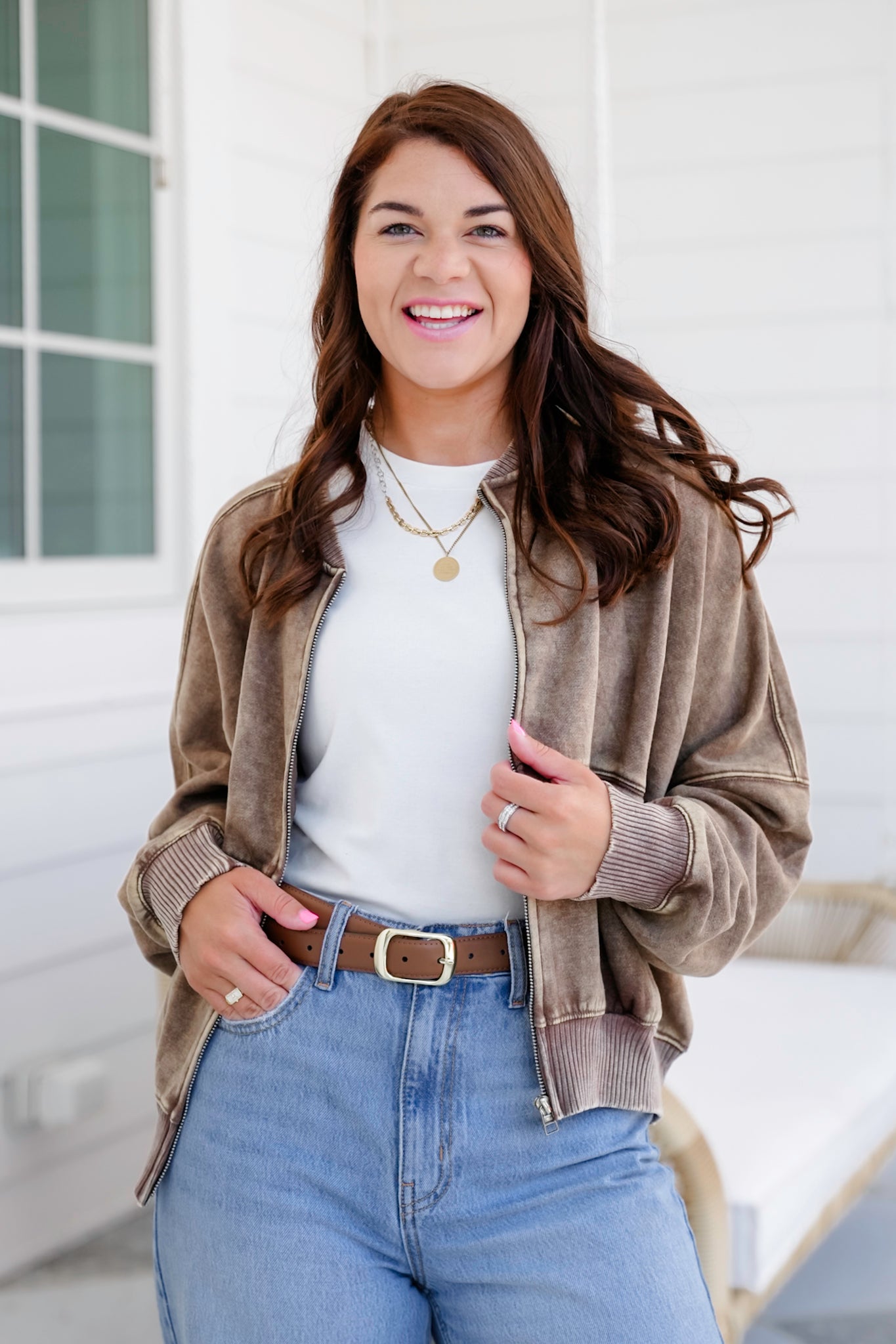 Door Buster! Zenana Acid Washed Fleece Jacket