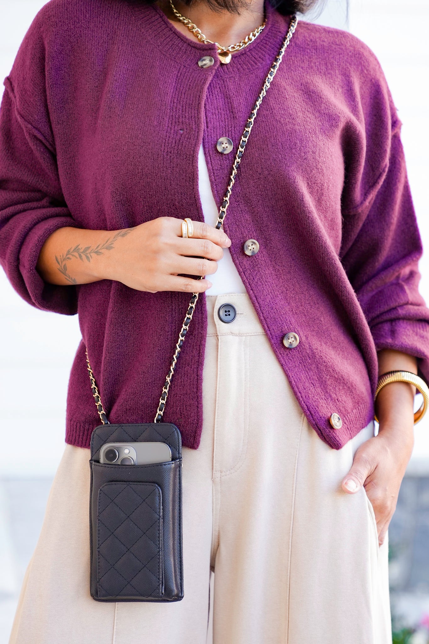 Brianna Vegan Leather Cell Phone Crossbody Bag
