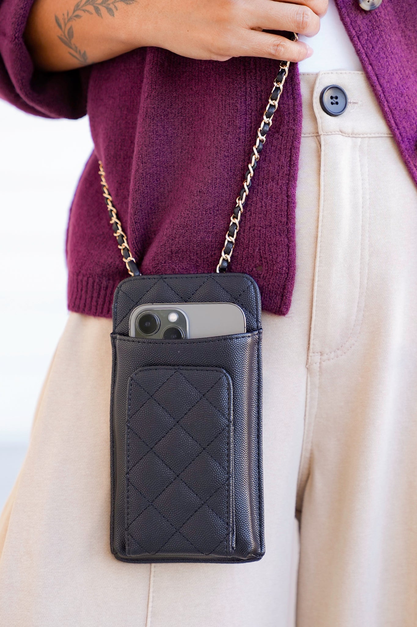 Brianna Vegan Leather Cell Phone Crossbody Bag
