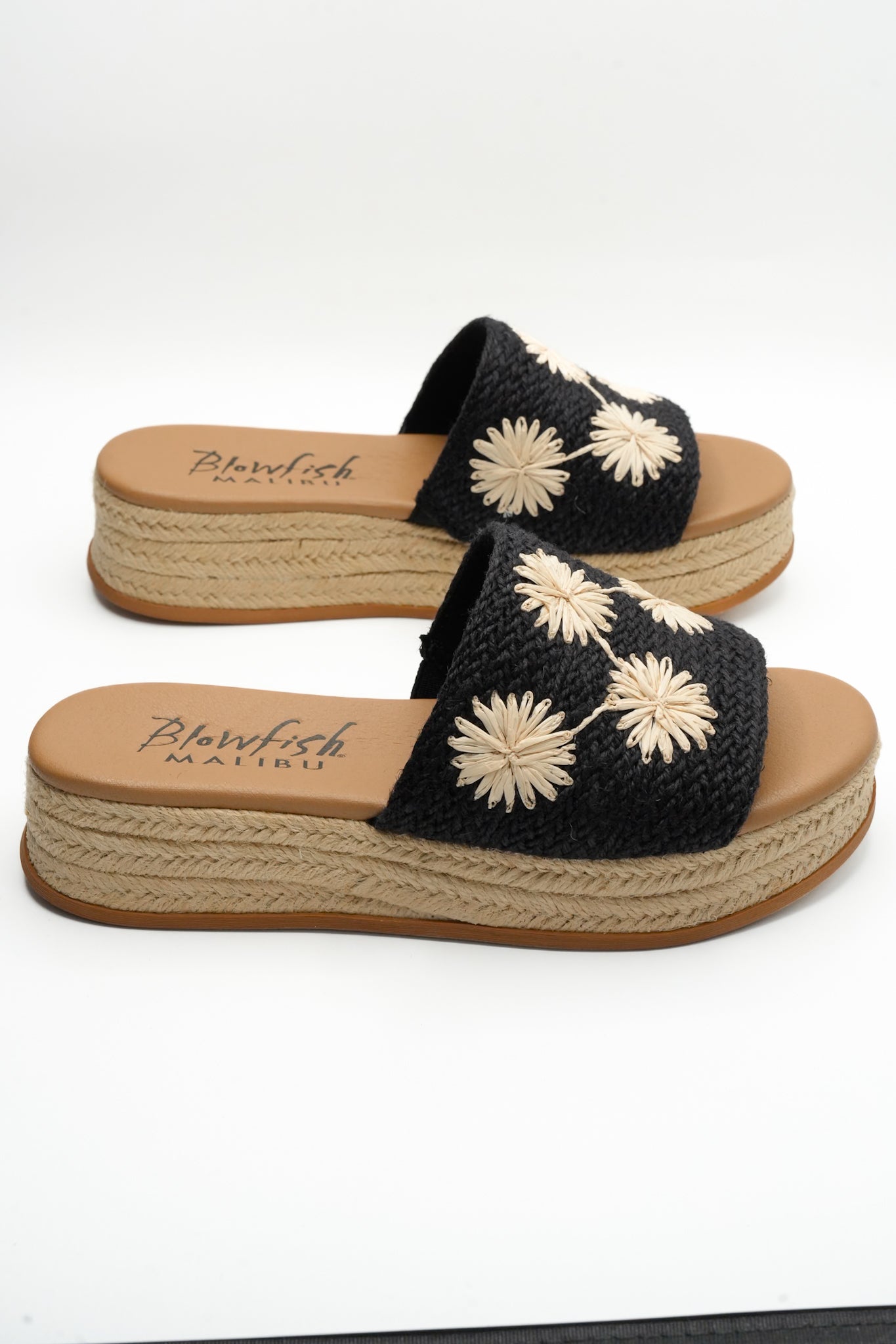 Blowfish Braided Raffia Floral Espadrille Wedge Sandal