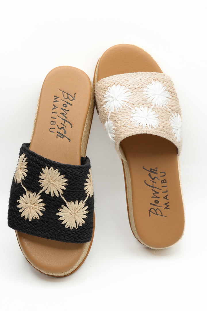 Blowfish Braided Raffia Floral Espadrille Wedge Sandal