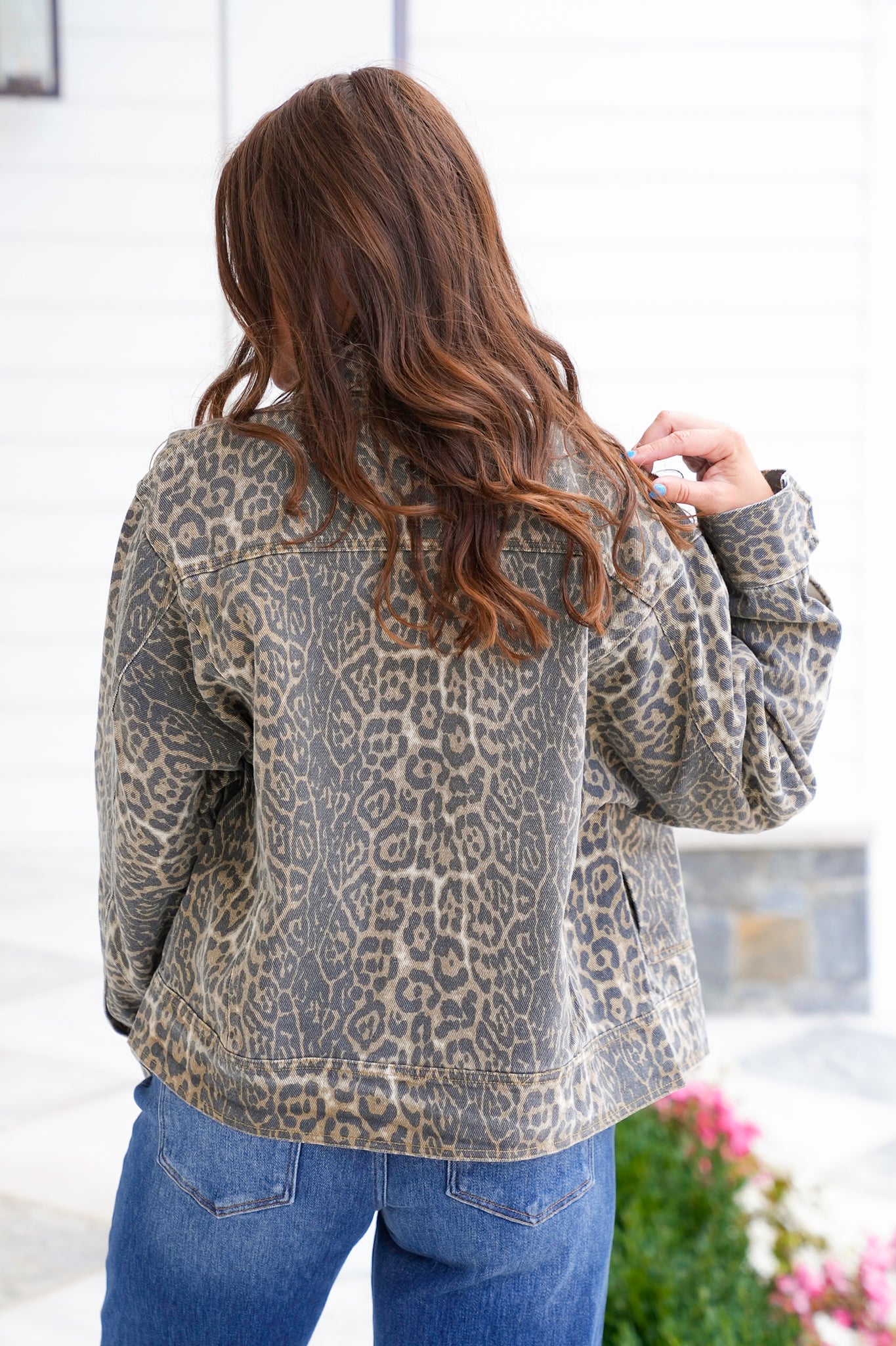 Plus/Reg Leopard Print Long Sleeve Jacket
