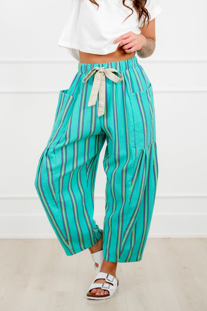 Striped Elastic Waist Lounge Pants - Freckled Poppy