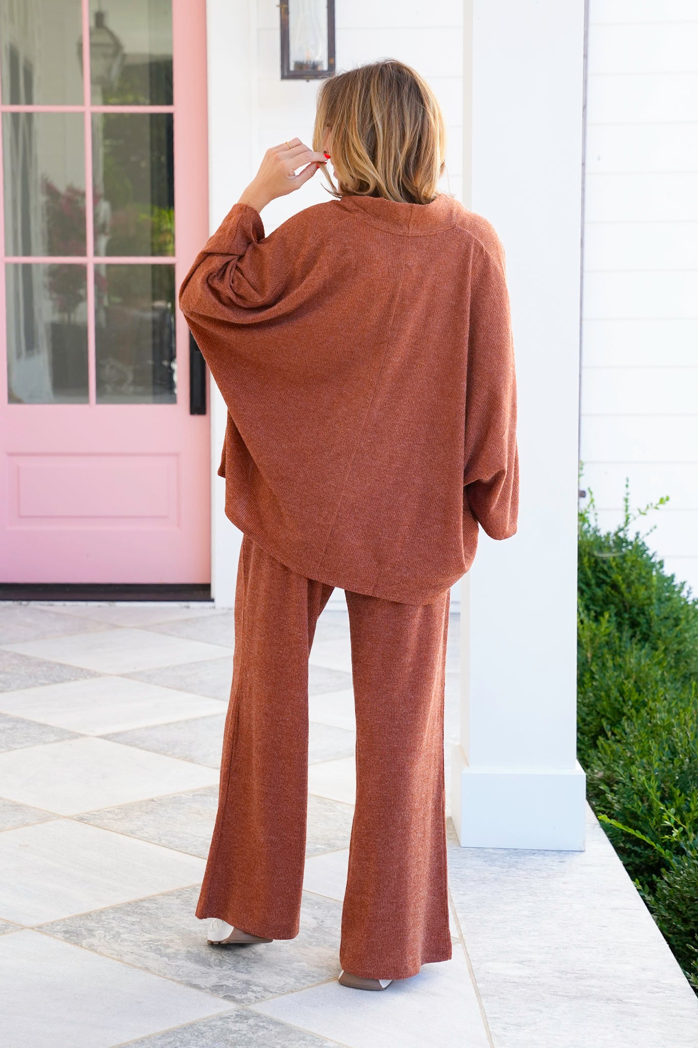 Door Buster! Plus/Reg Long Sleeve Wrap Front Top and Pant Set