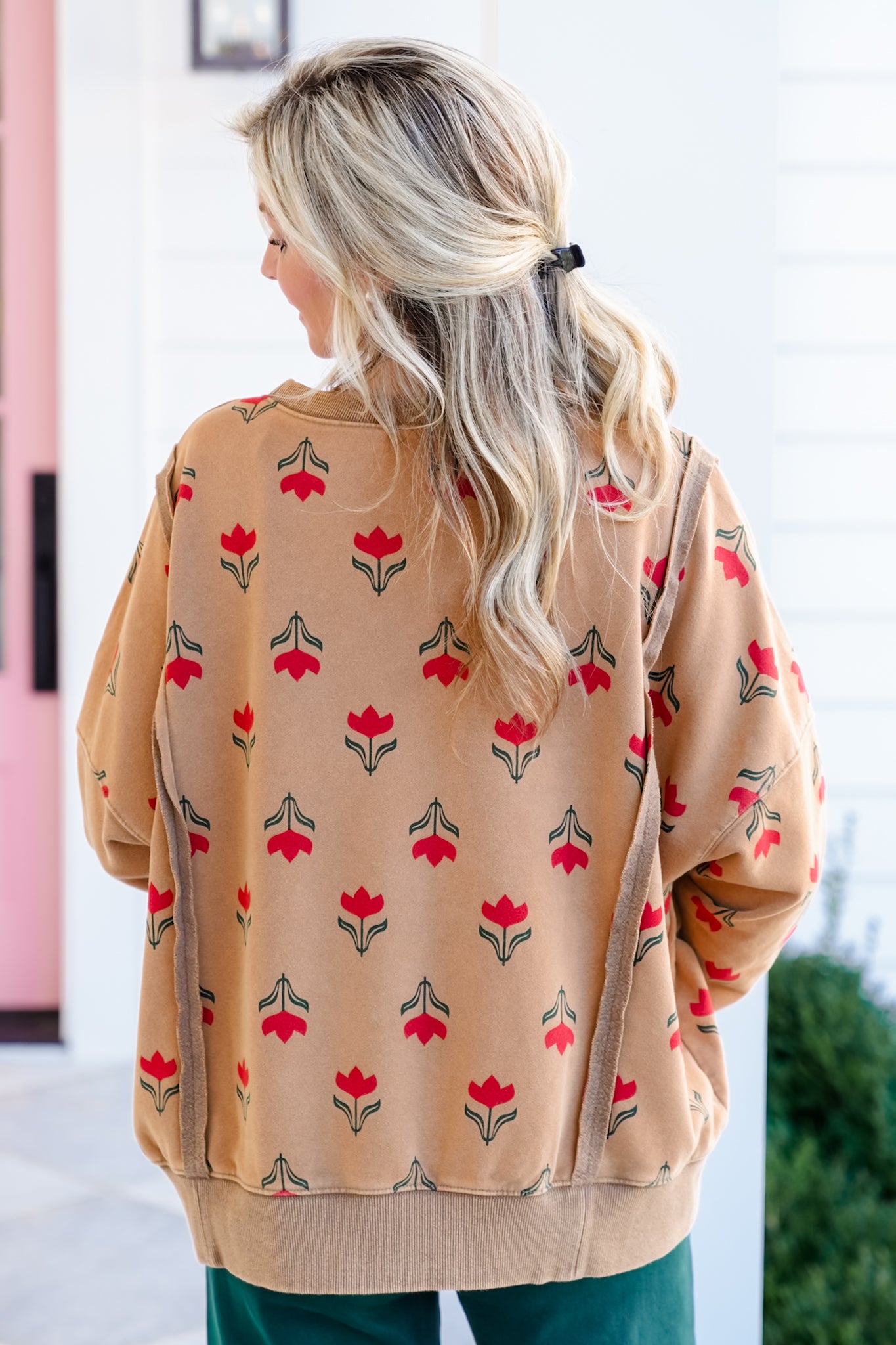 Floral Print Long Sleeve Pullover Top