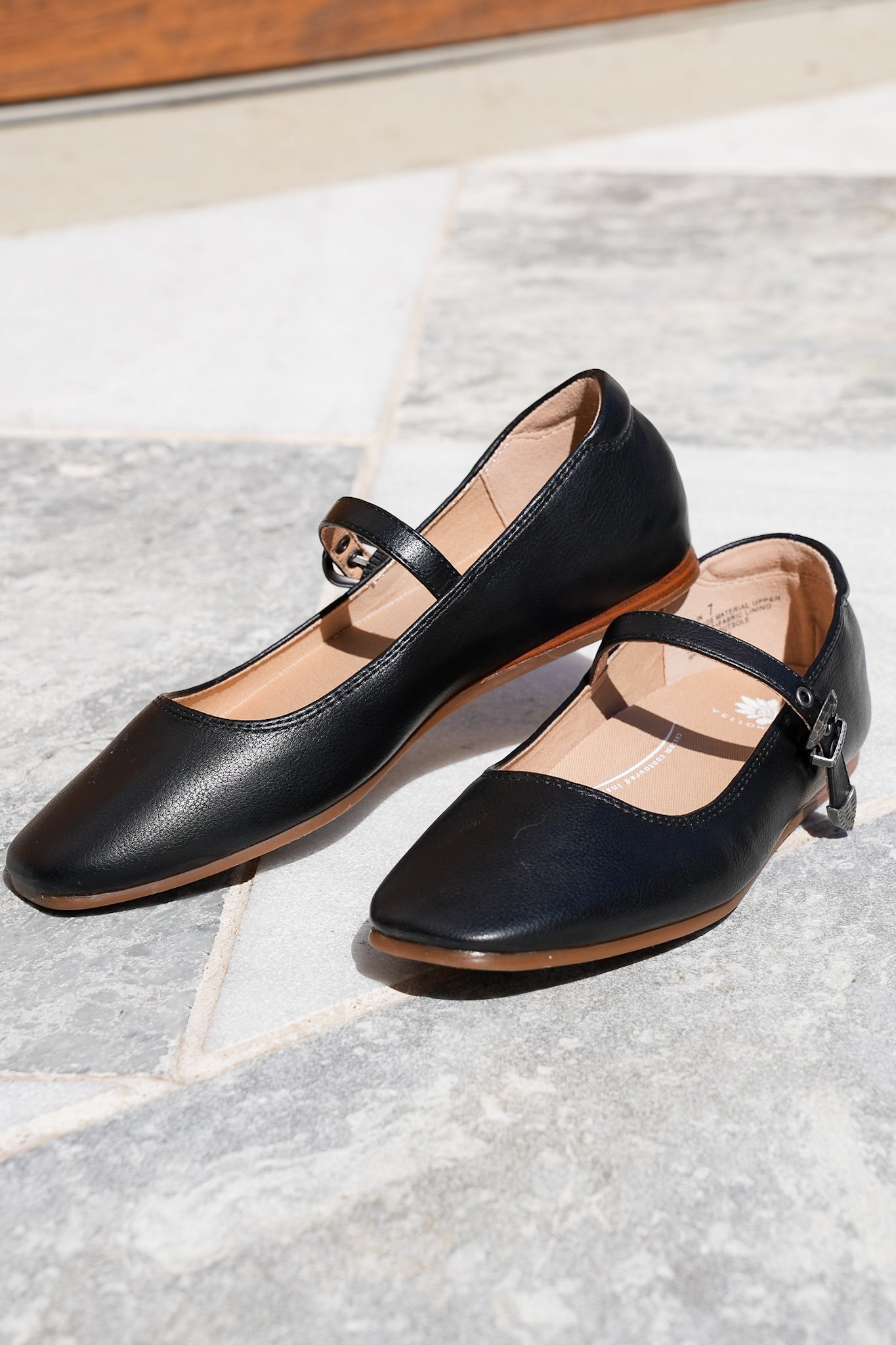 Yellow Box Vegan Leather Mary Jane Flats