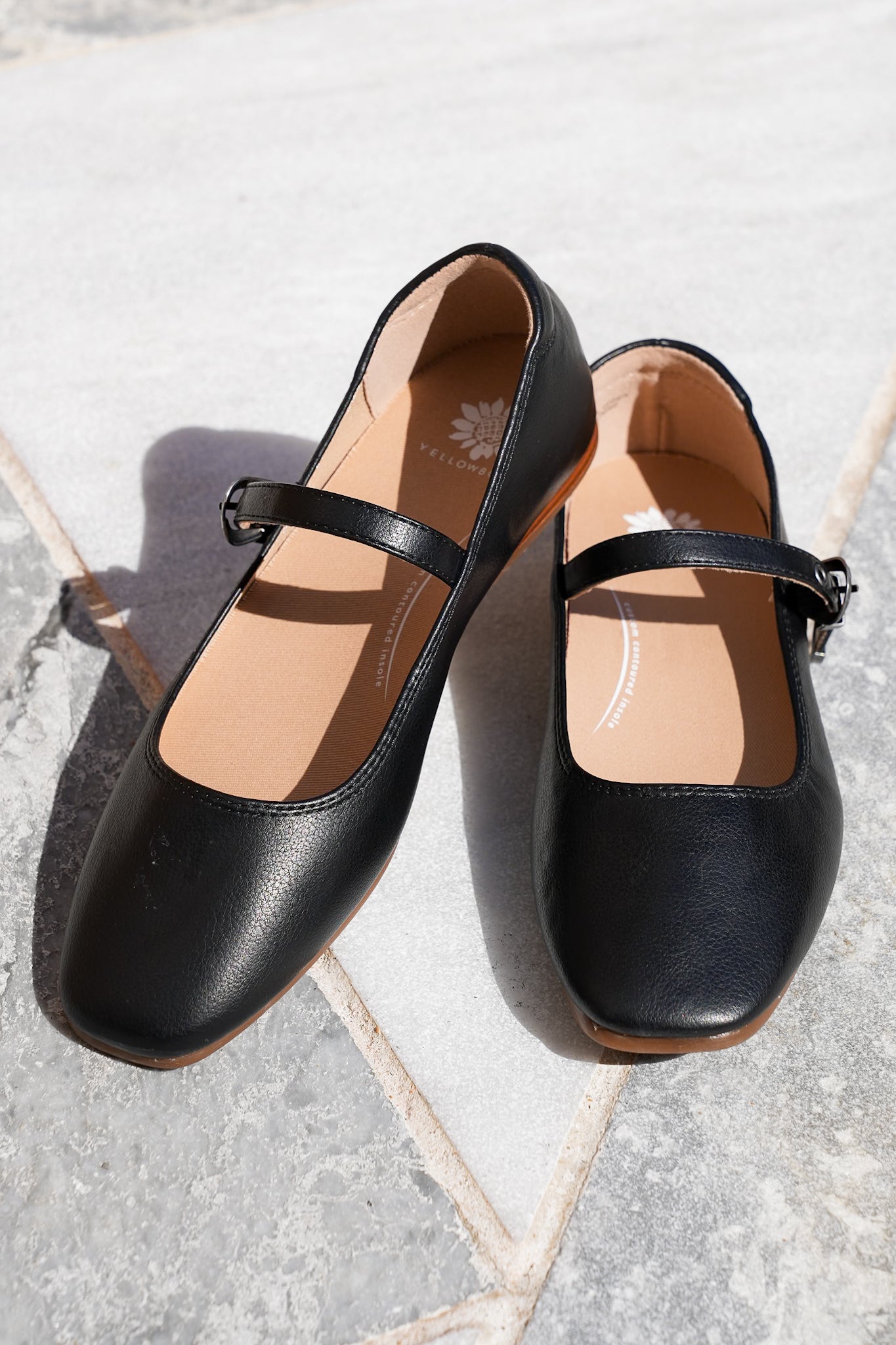 Yellow Box Vegan Leather Mary Jane Flats