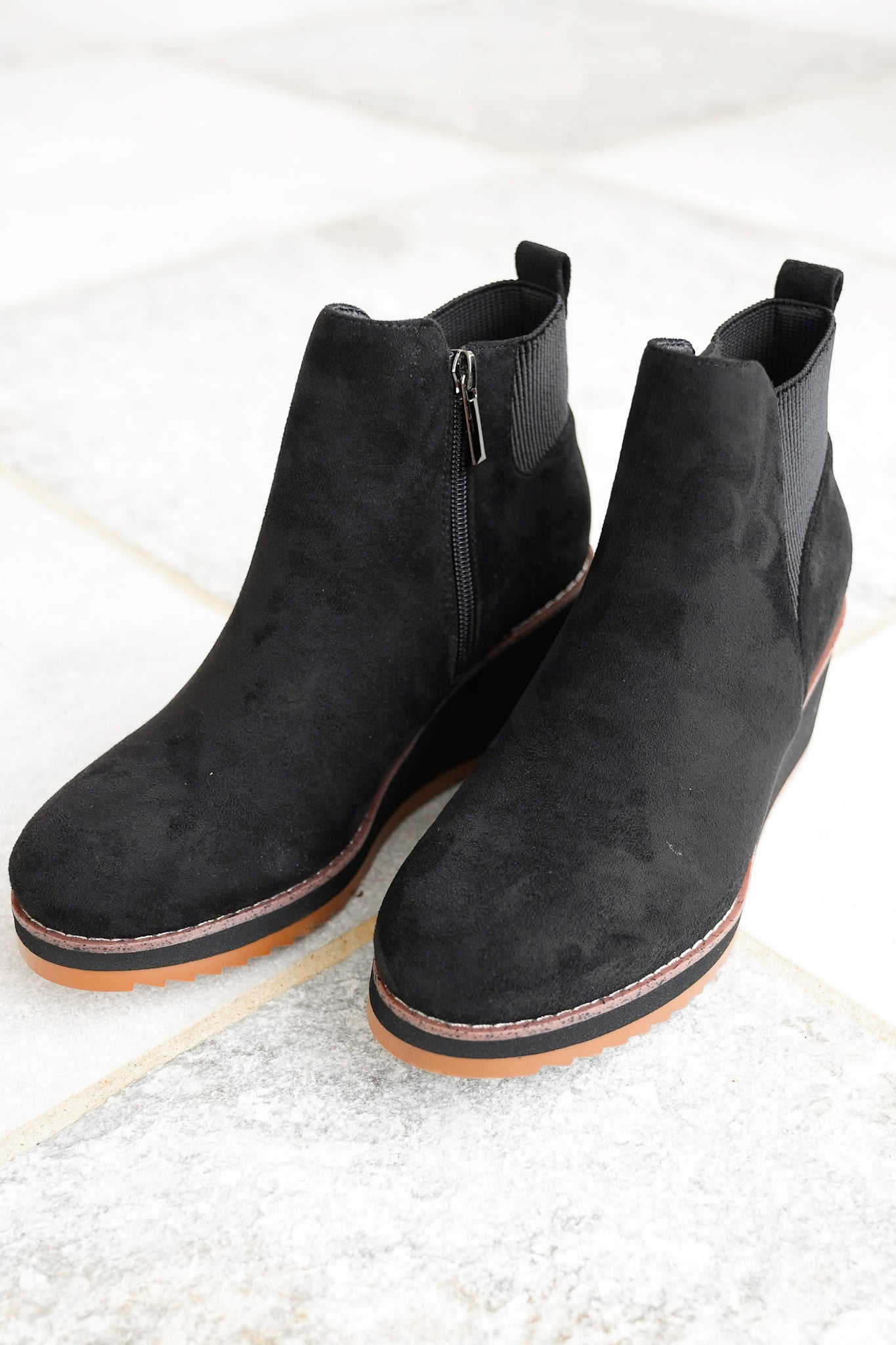 Corky's "Apple Sauced" Vegan Suede Wedge Ankle Booties