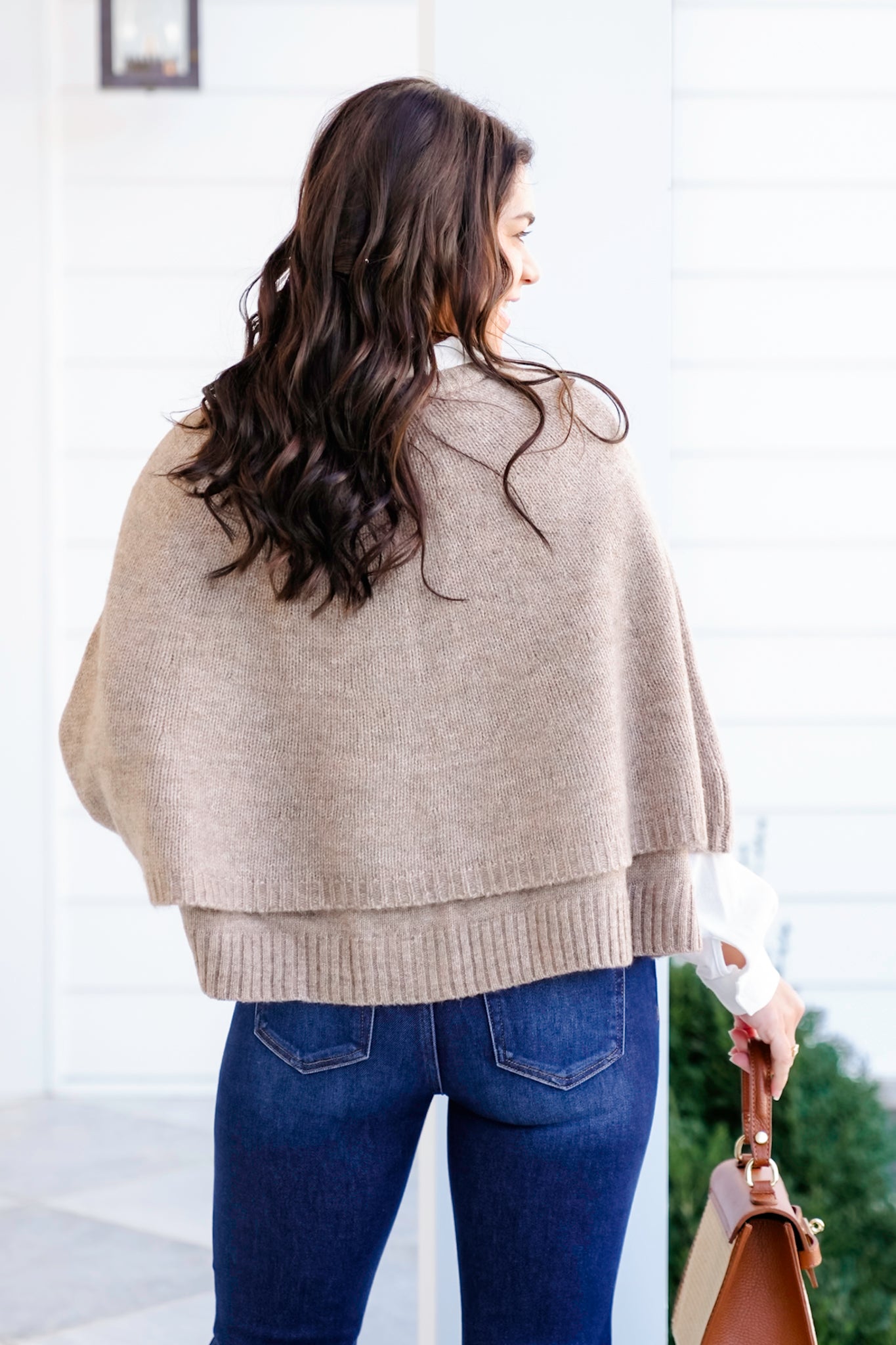 Knit Button Down Cape Cardigan