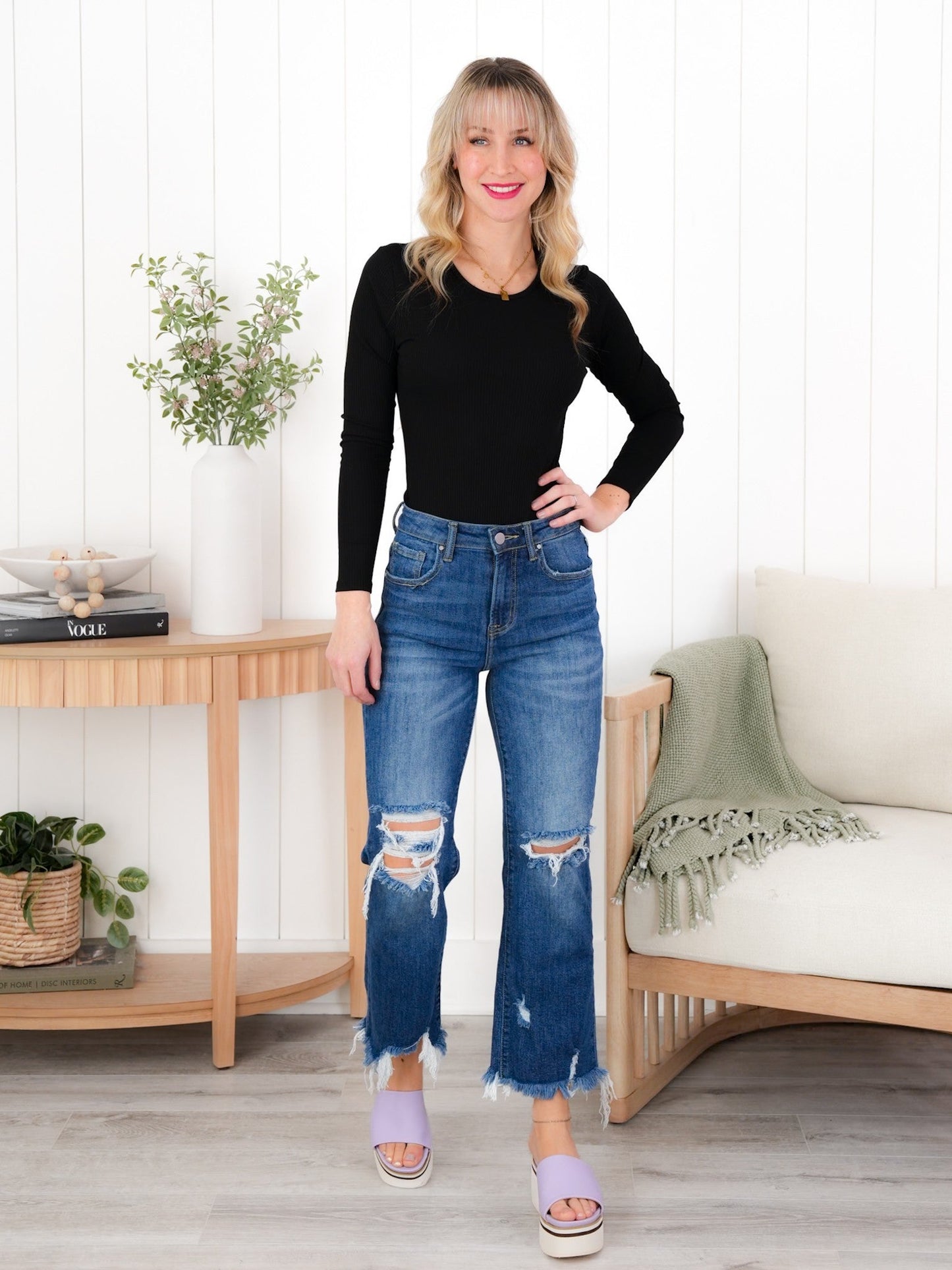 Plus/Reg Ribbed Knit Long Sleeve Bodysuit (Multiple Colors)
