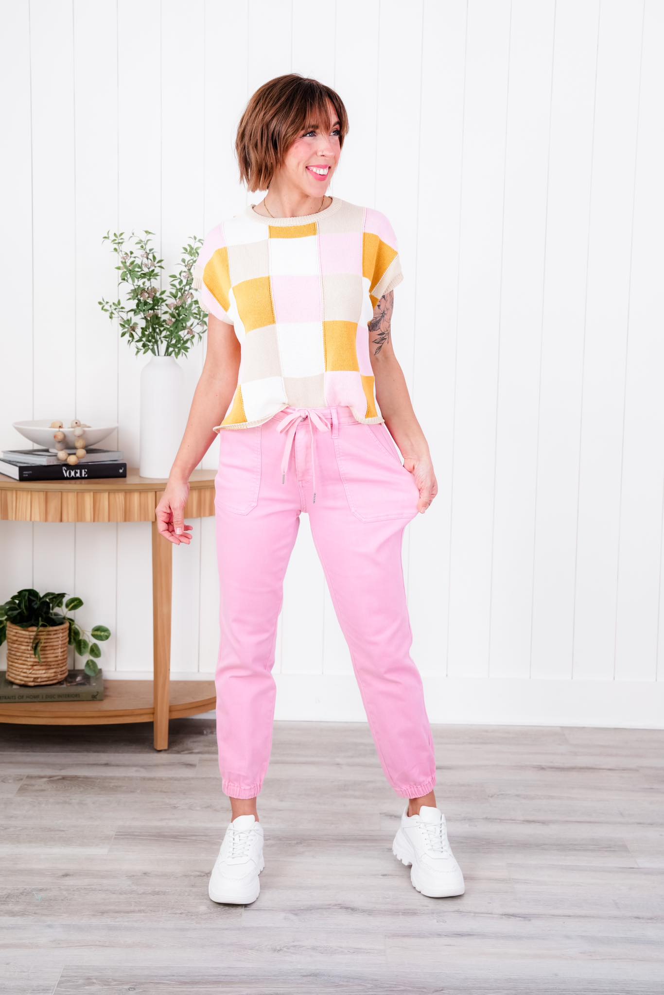 Judy Blue Airplane Mode High Rise Light Pink Jogger