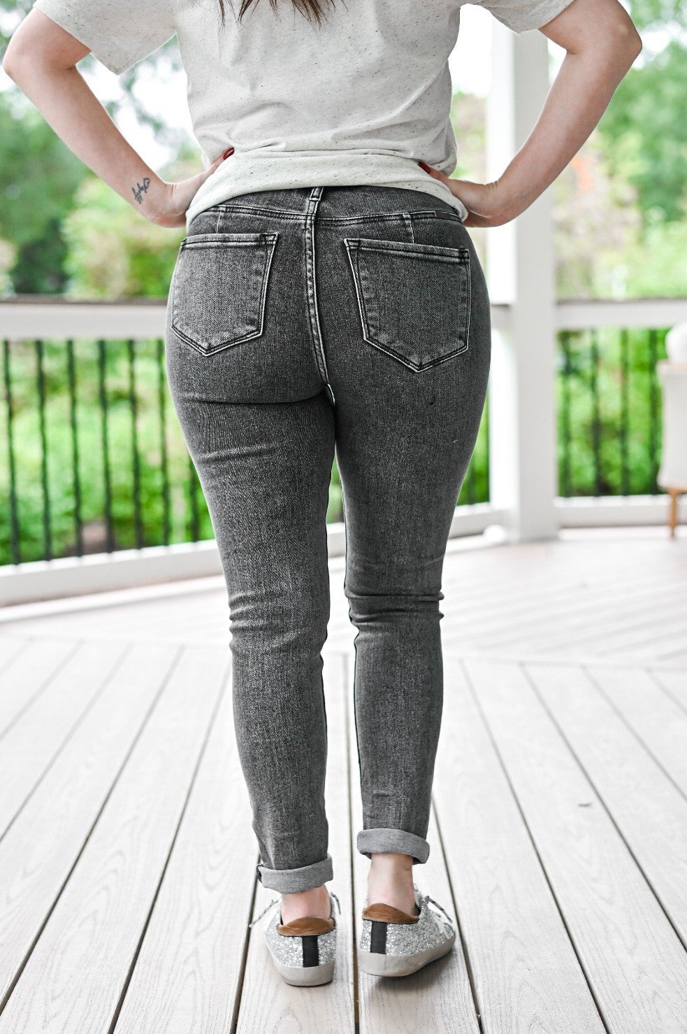 KanCan Trend Setter Grey Non-Distressed Super Skinny Jeans