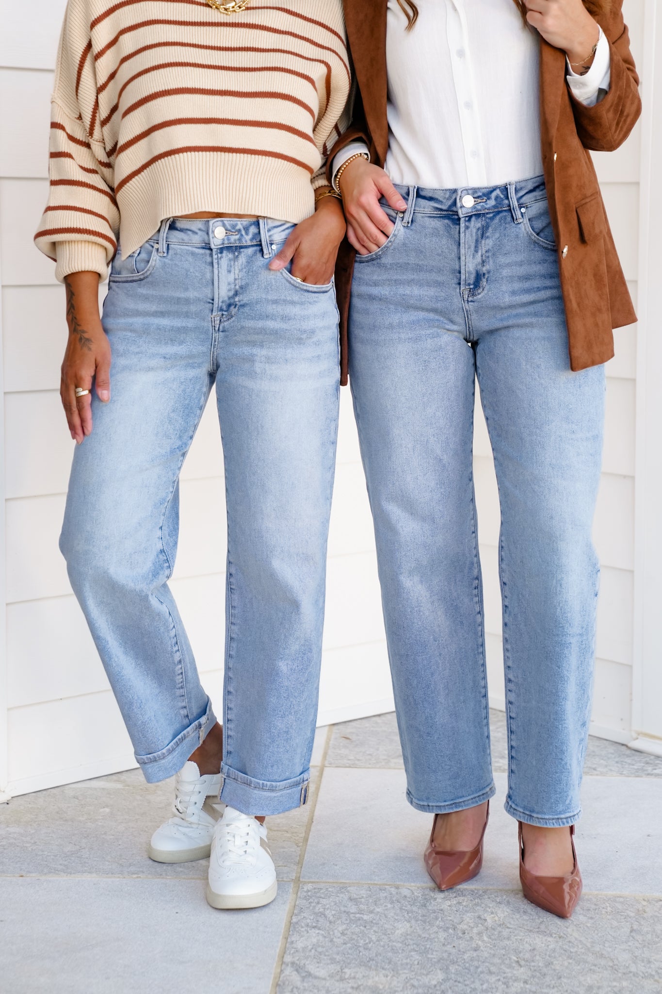 Risen Enchanted High Rise Light Wash Cuffed Barrel Jeans