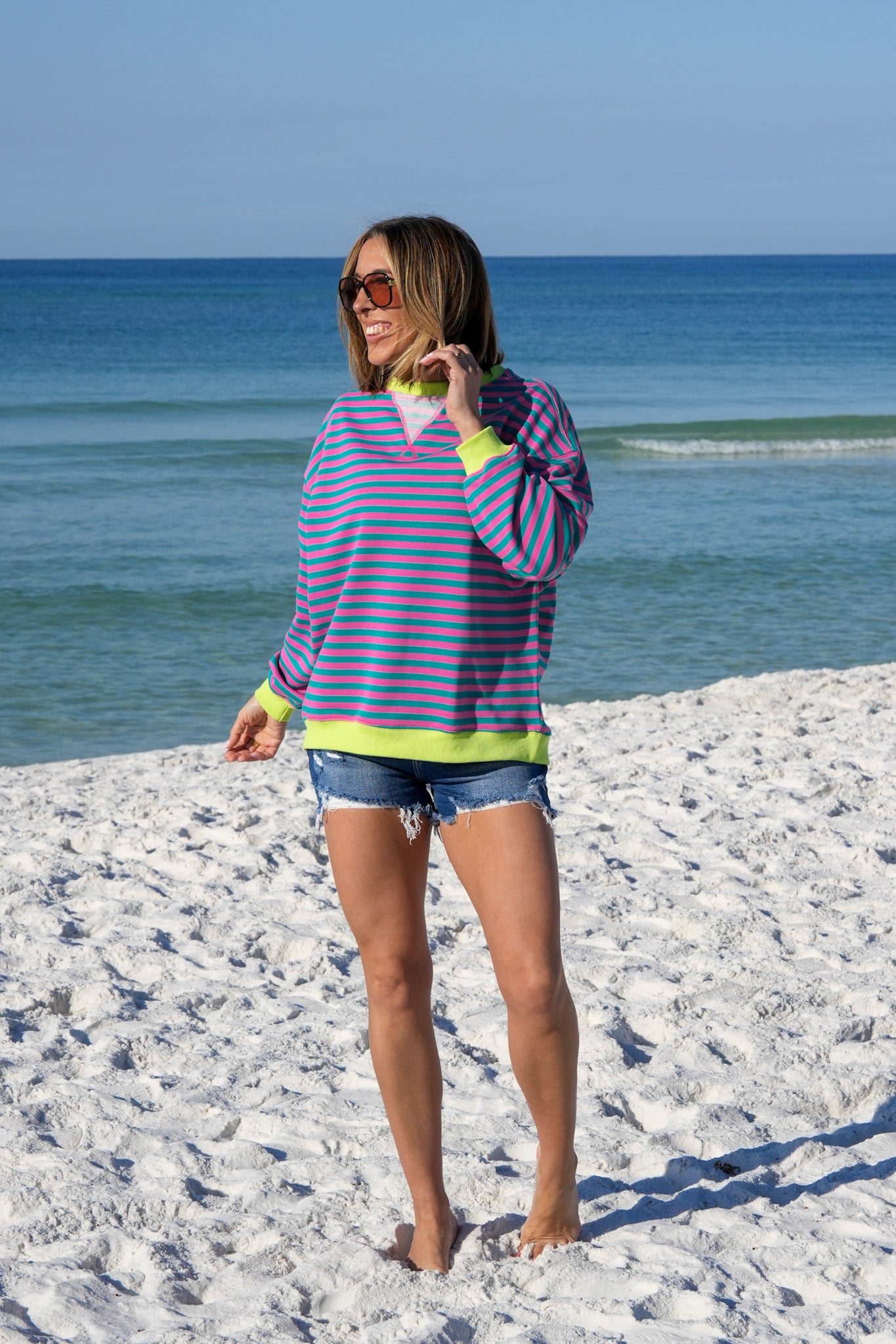 Veveret Striped Long Sleeve Top