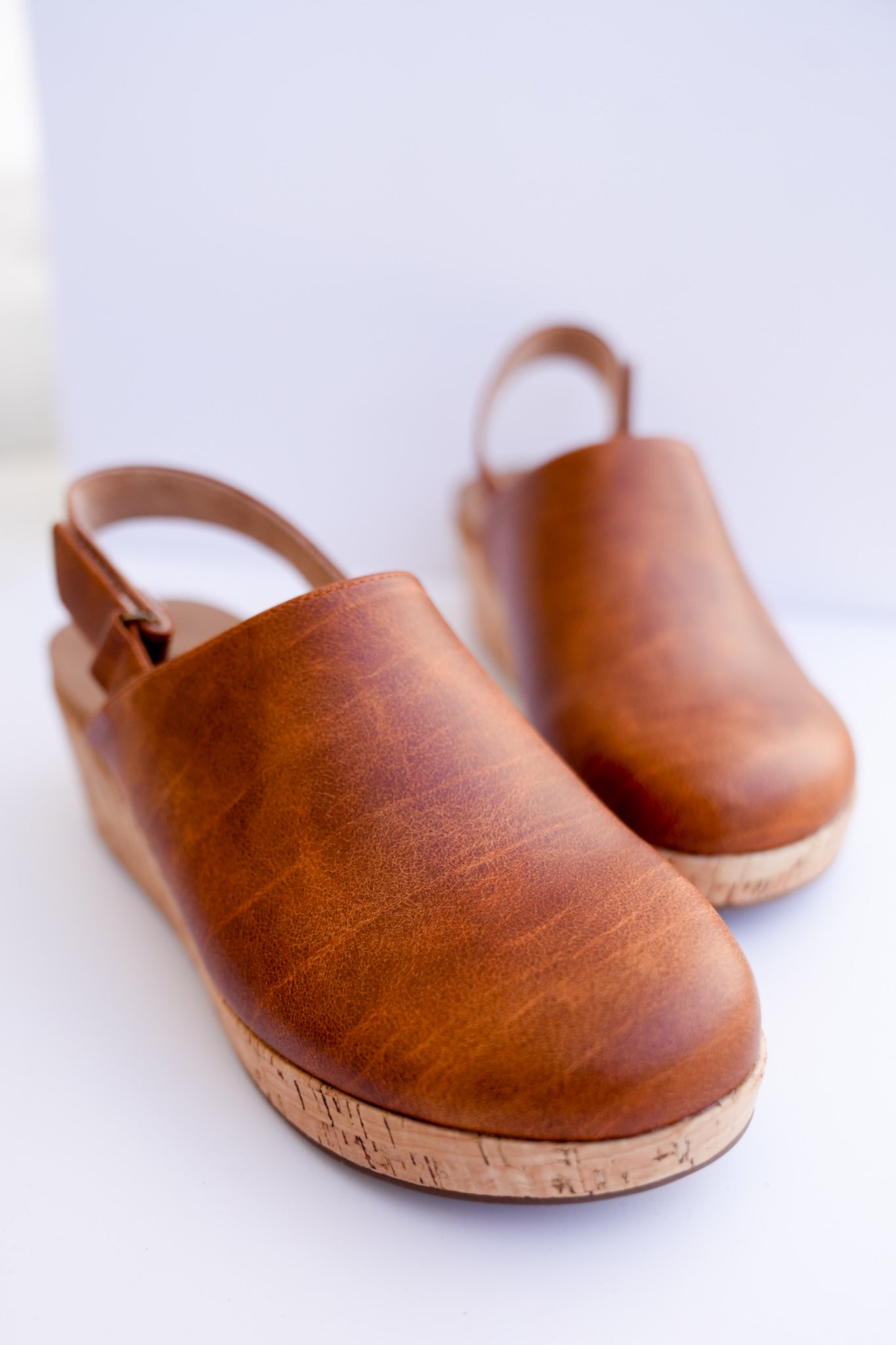 Corky's "Low Temps" Vegan Leather Wedge Clog Sandals with Ankle Strap