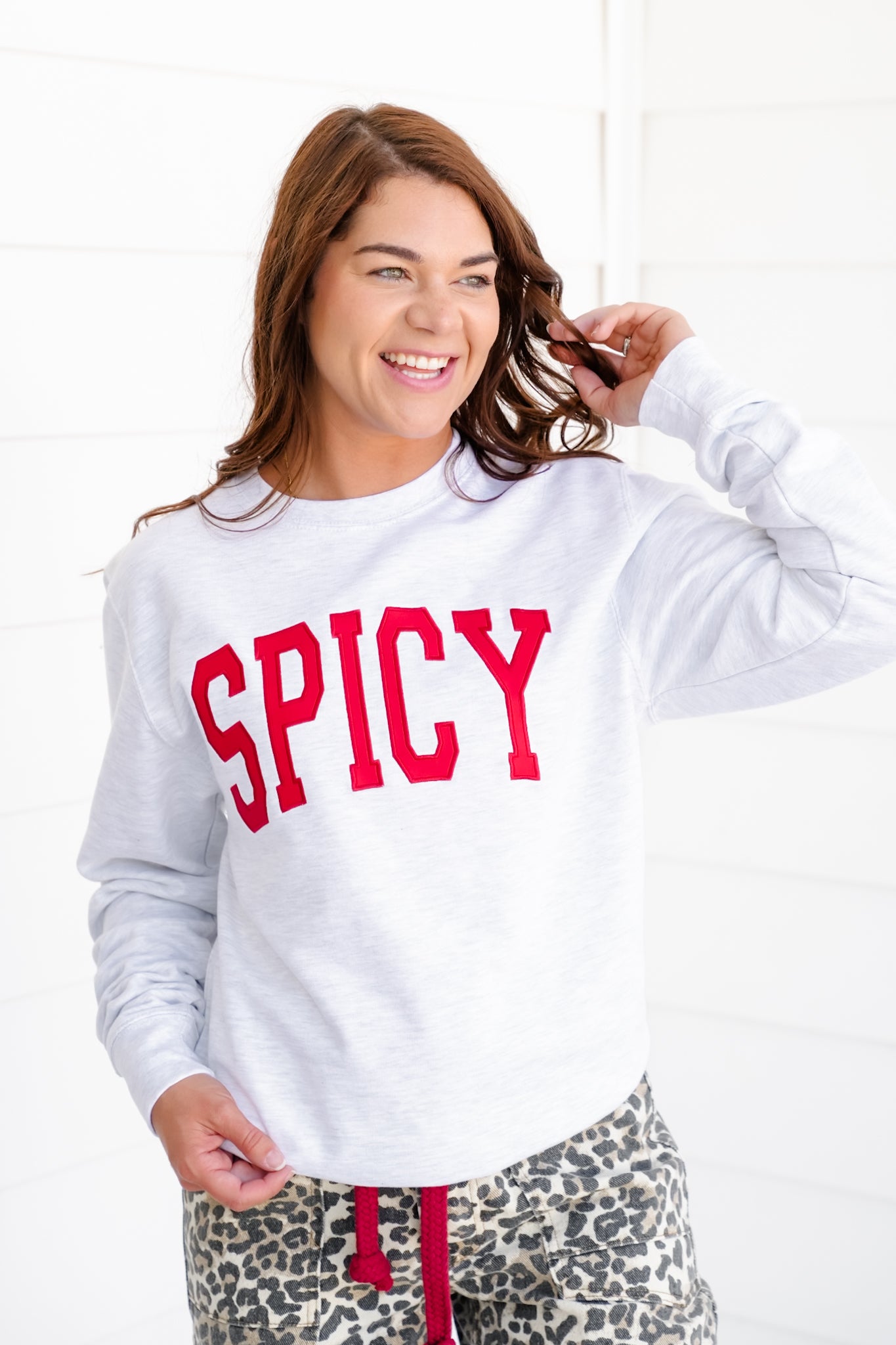 Plus/Reg Long Sleeve "Spicy" Graphic Sweatshirt