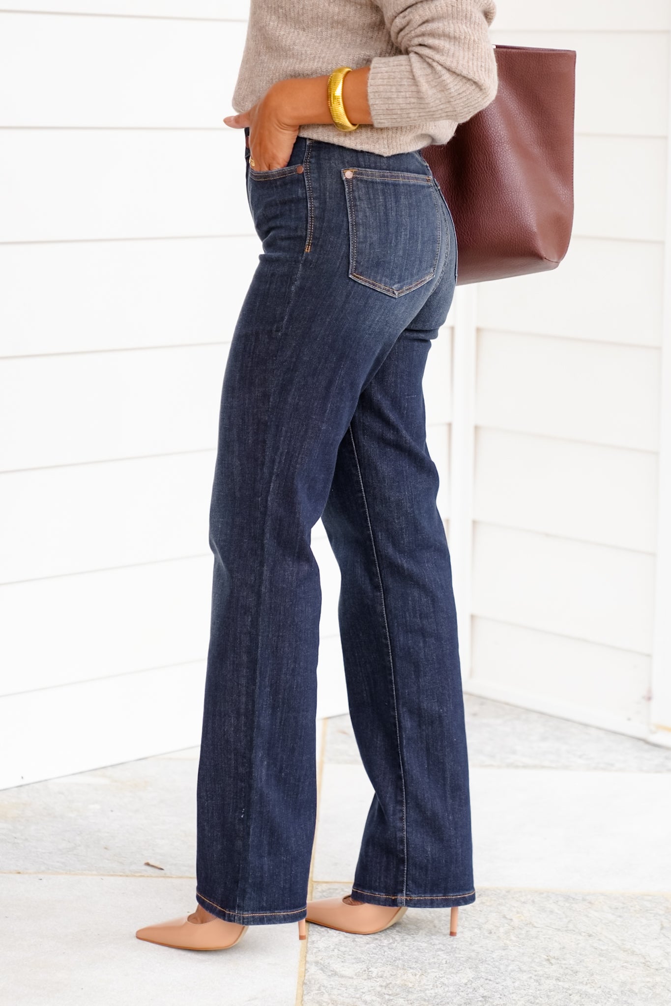 Judy Blue High Rise Dark Wash Straight Leg Jeans